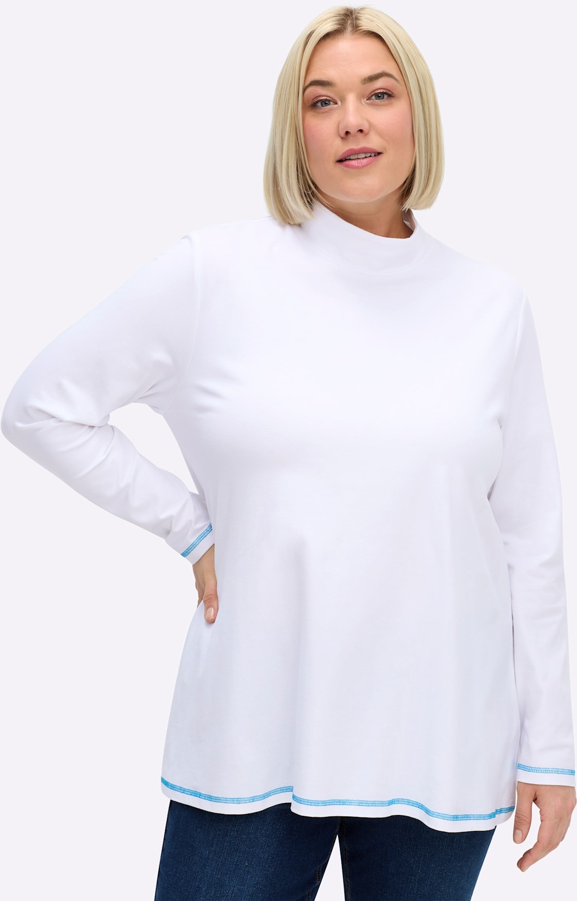 Sheego Rollkragenshirt "Rollkragen-Shirt" 1 Stk. tlg. günstig online kaufen