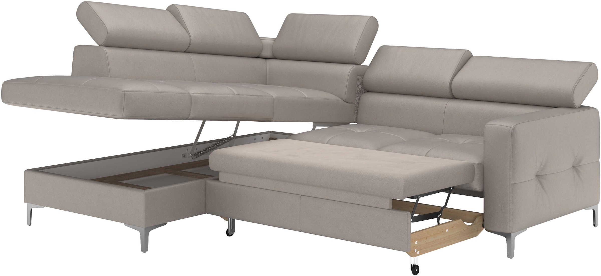 COTTA Ecksofa »Sammy L-Form«, mit Kopfteilverstellung, wahlweise mit Bettfunktion & Bettkasten