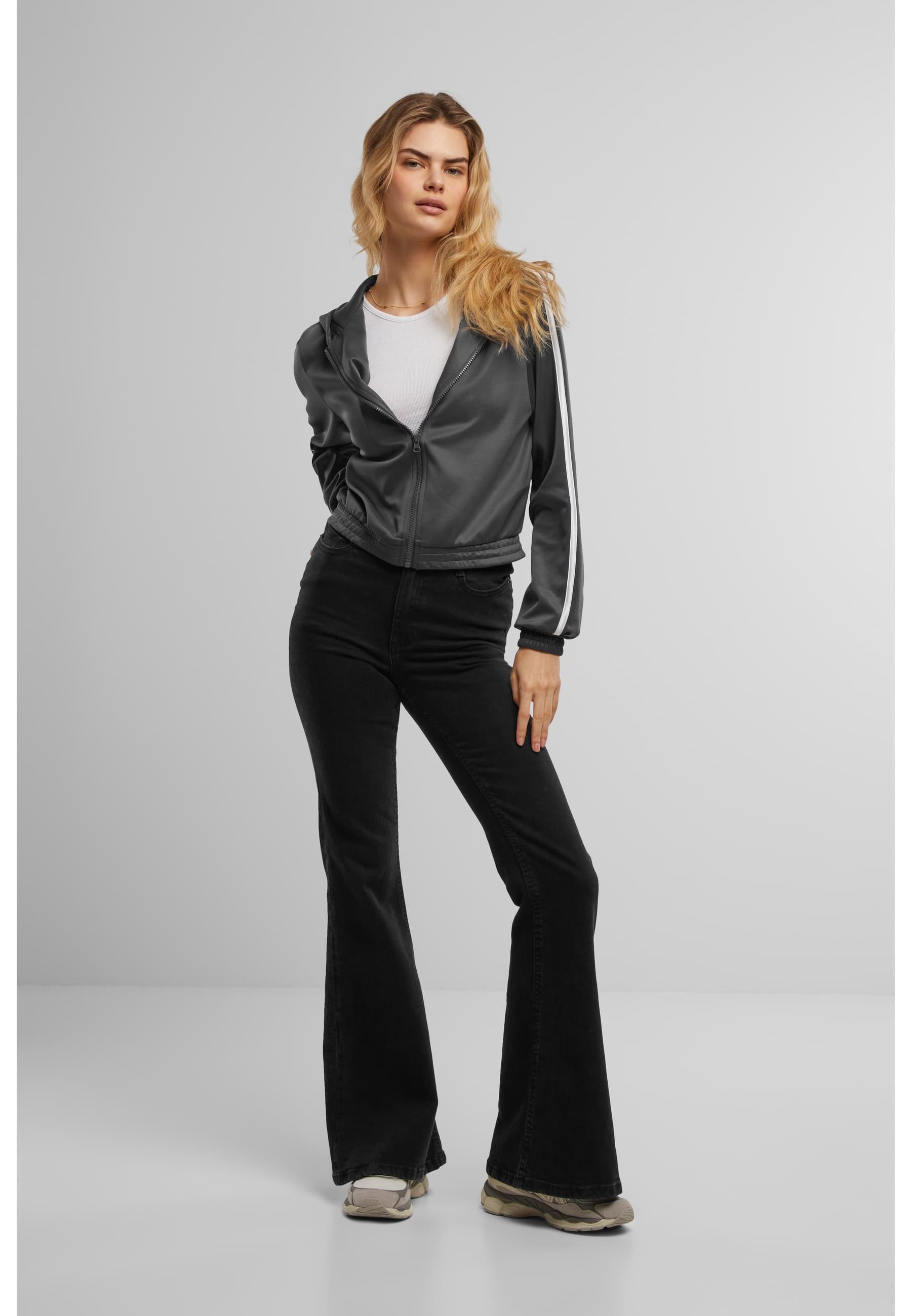 URBAN CLASSICS Trainingsjacke »Urban Classics Ladies Cropped Track Jacket«, (1 St.), mit Kapuze