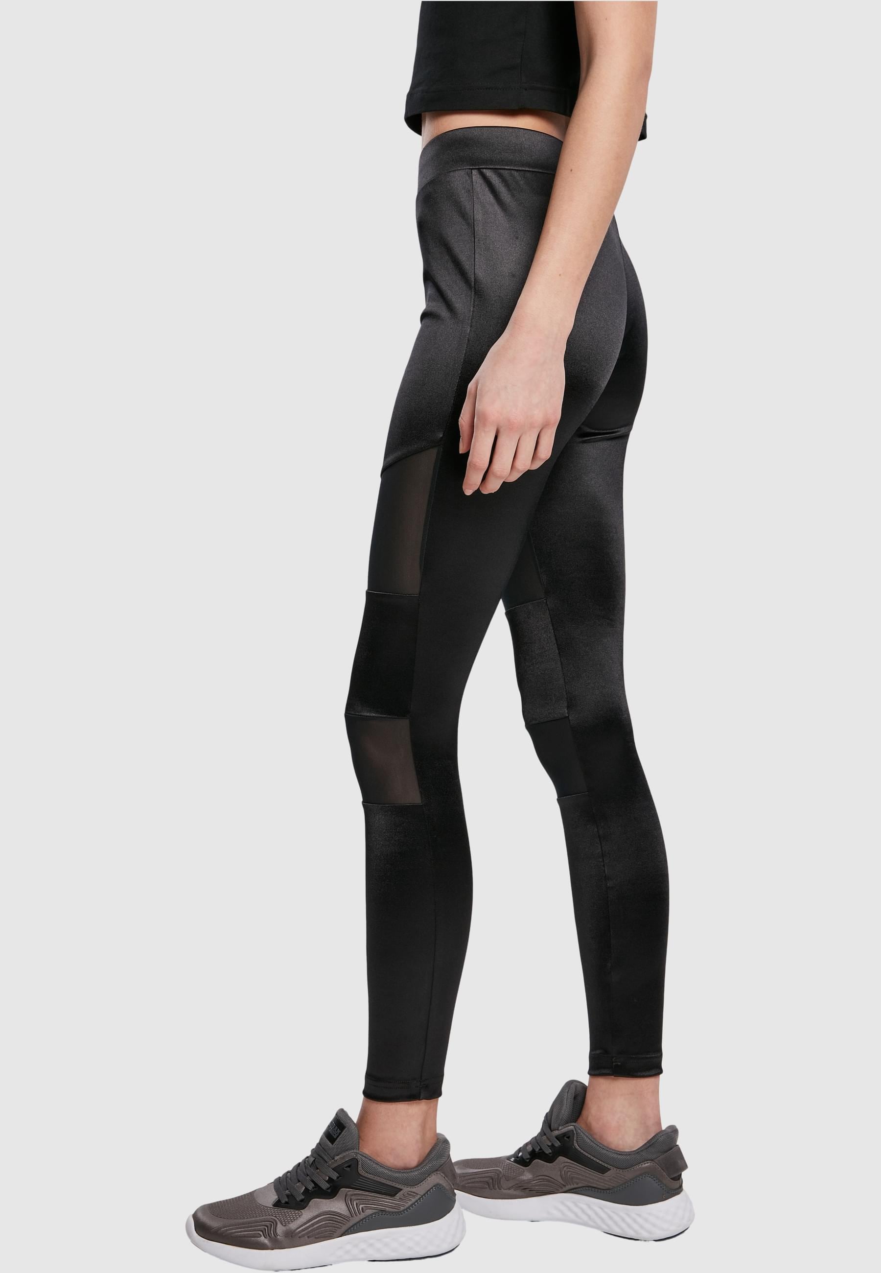 URBAN CLASSICS Leggings »Urban Classics Damen Ladies Shiny Tech Mesh Leggings«, (1 tlg.)