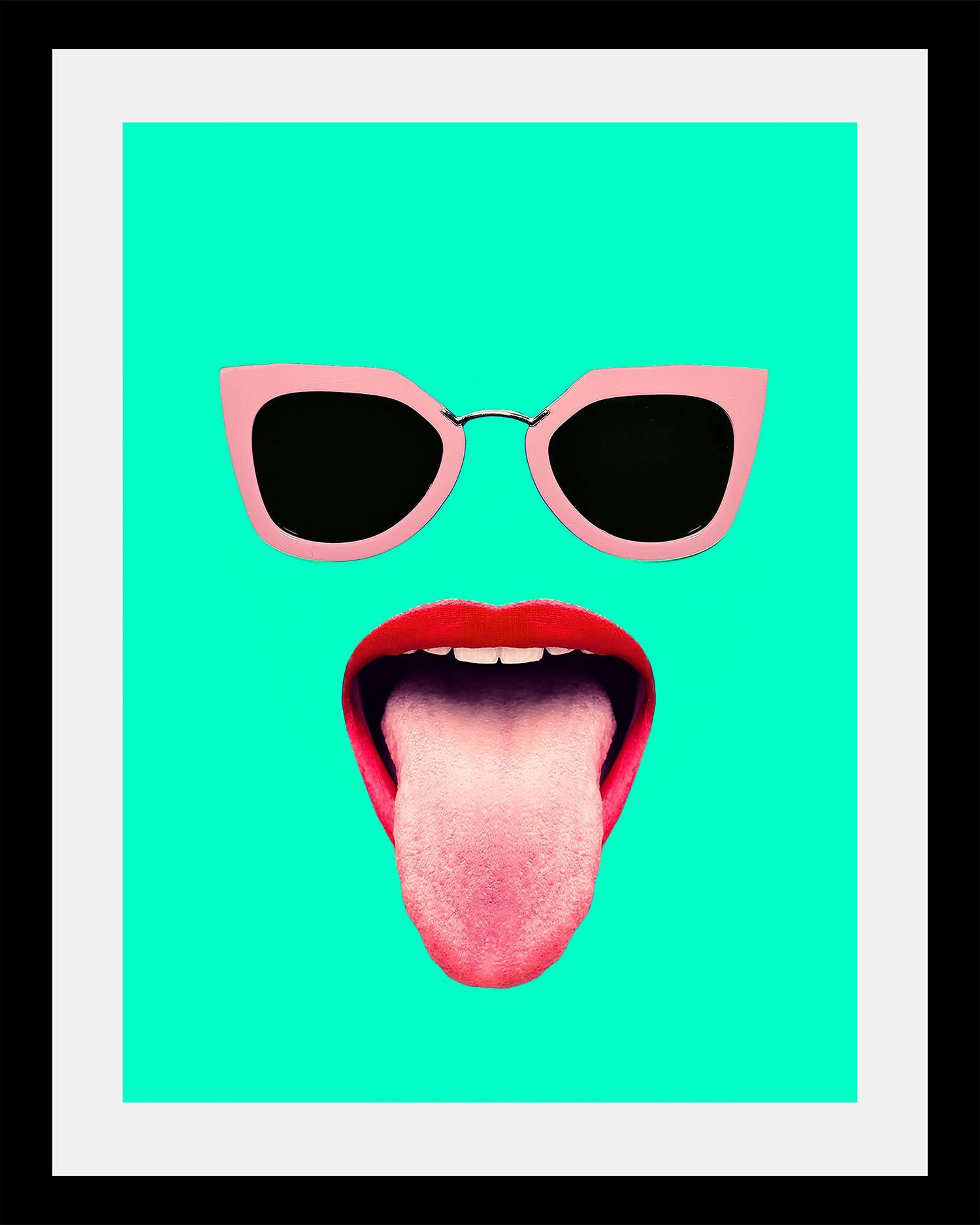 queence Bild "Brille + Mund" Bilder von Frauen Bilder von Männern Gesicht Humor HD Premium Poster-Druck inkl. Holzrahmen