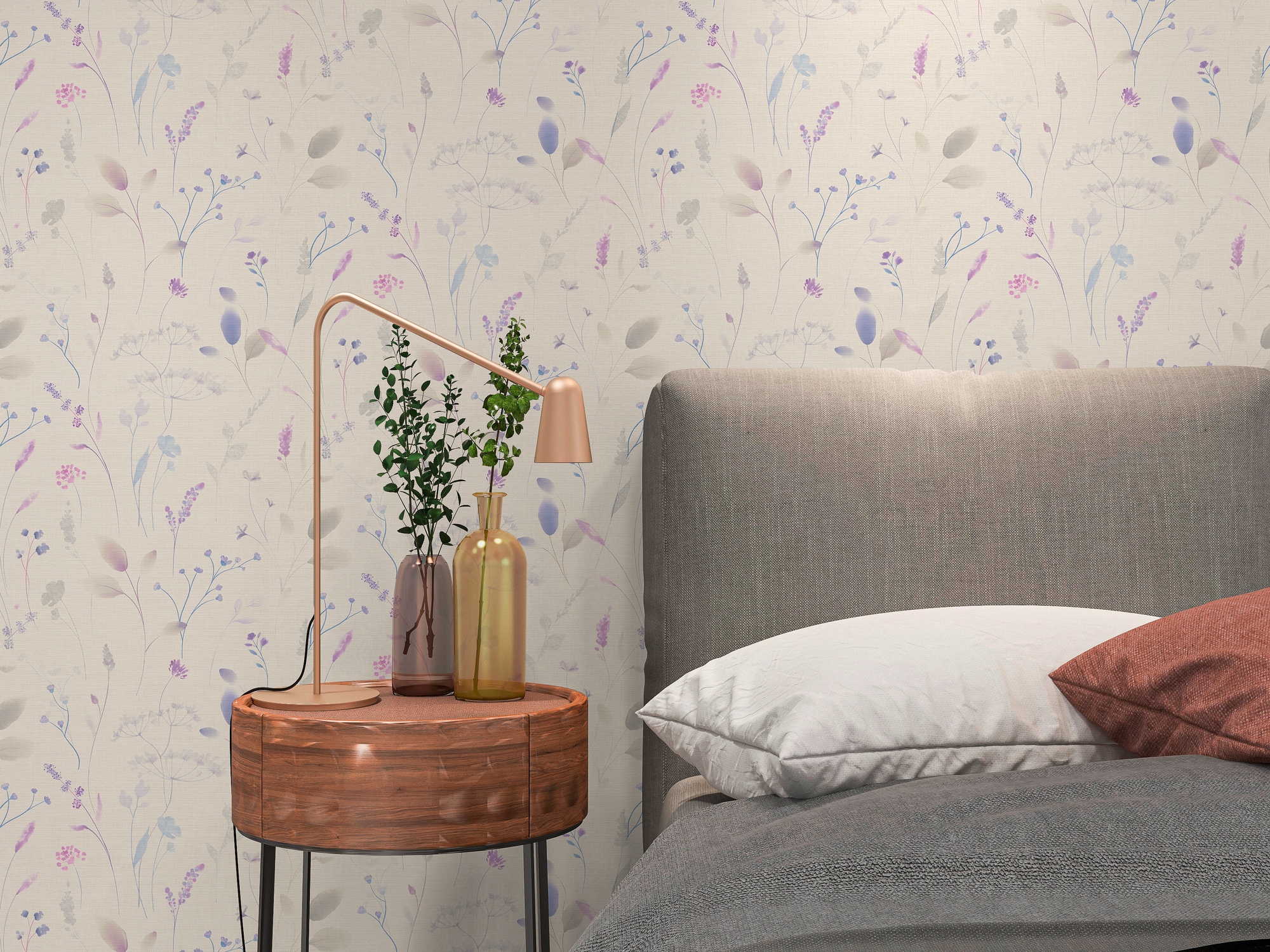 A.S. Création Vliestapete »Pintwalls III Aquarellblumen-Tapete« geblümt strukturiert Zarte Blumentapete in Aquarelloptik – Schlaf-, Wohnzimmer, Flur