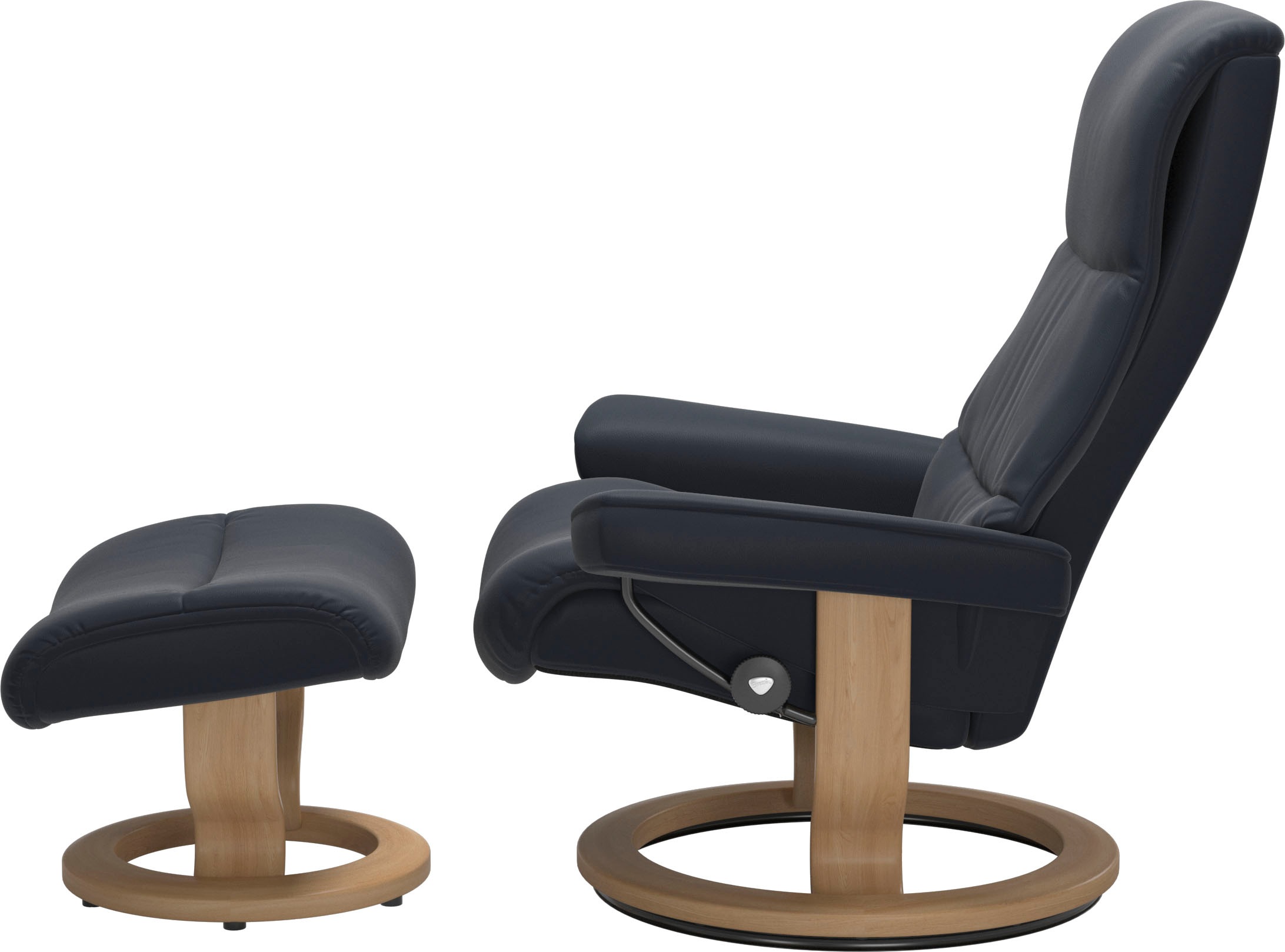 Stressless® Relaxsessel »View«, (Set, Relaxsessel mit Hocker), mit Classic Base, Größe M,Gestell Eiche