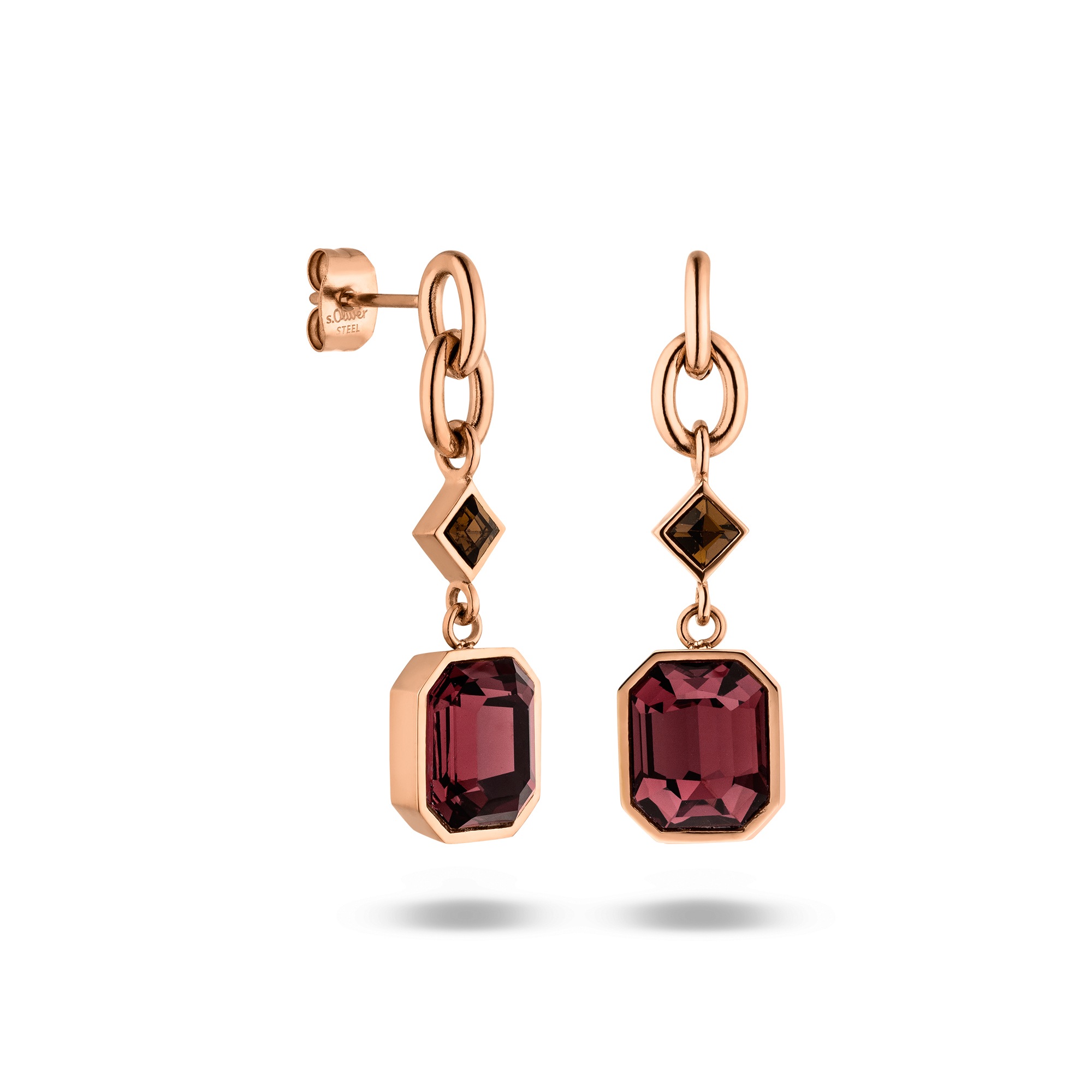 s.Oliver Paar Ohrstecker »Schmuck Geschenk Edelstahl Ohrstecker Signature Stone« mit Zirkonia (synth.)