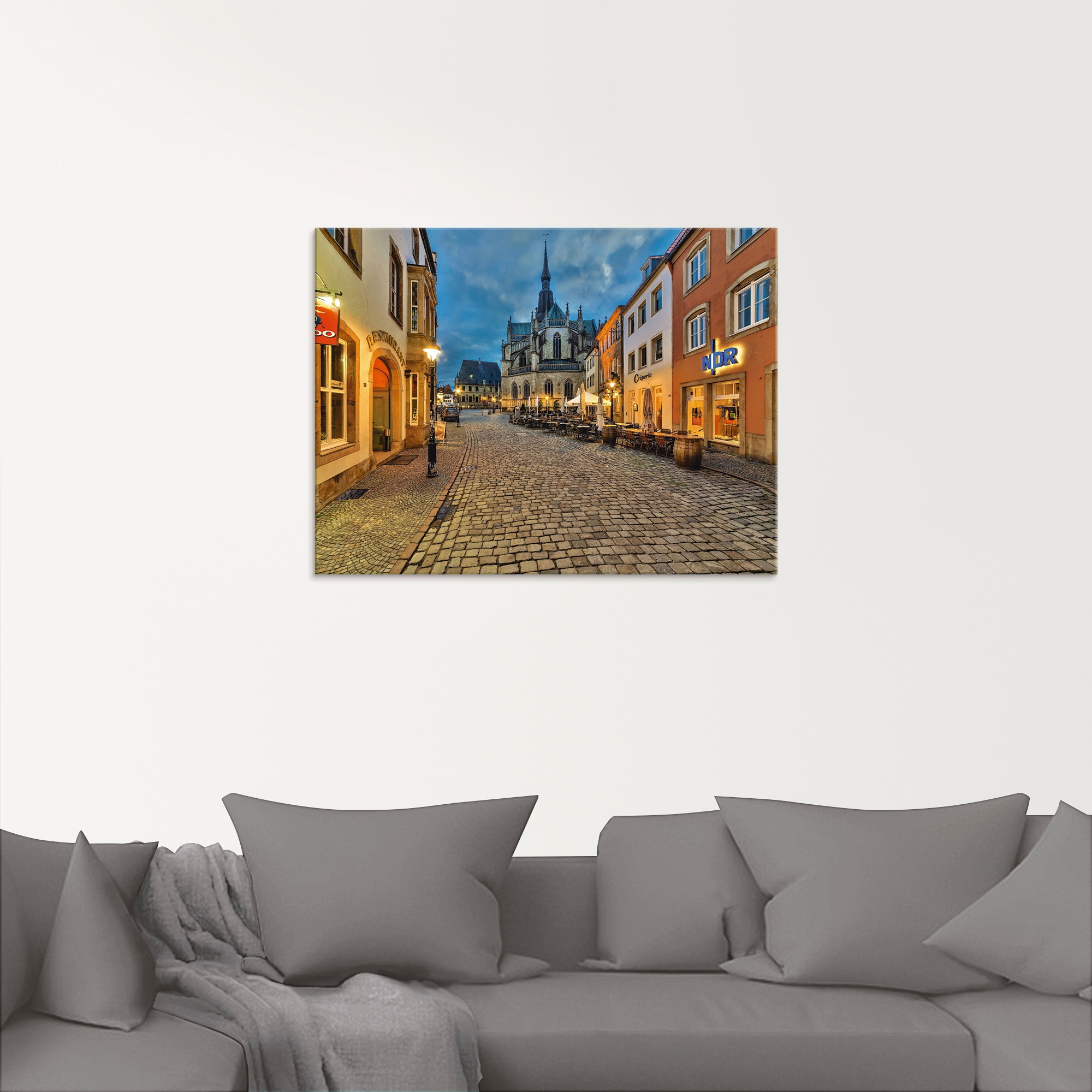 Artland Glasbild »Osnabrück, Blick auf die Marienkirche«, Deutschland, (1 St.), in verschiedenen Größen