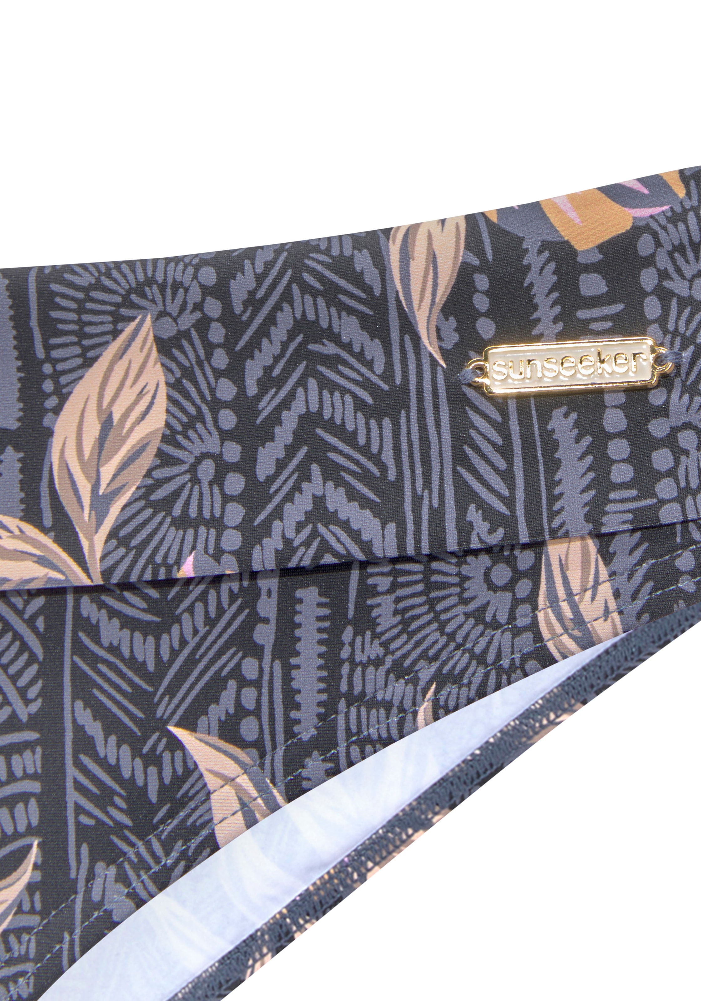 Sunseeker Bandeau-Bikini, mit grafisch-floralem Muster