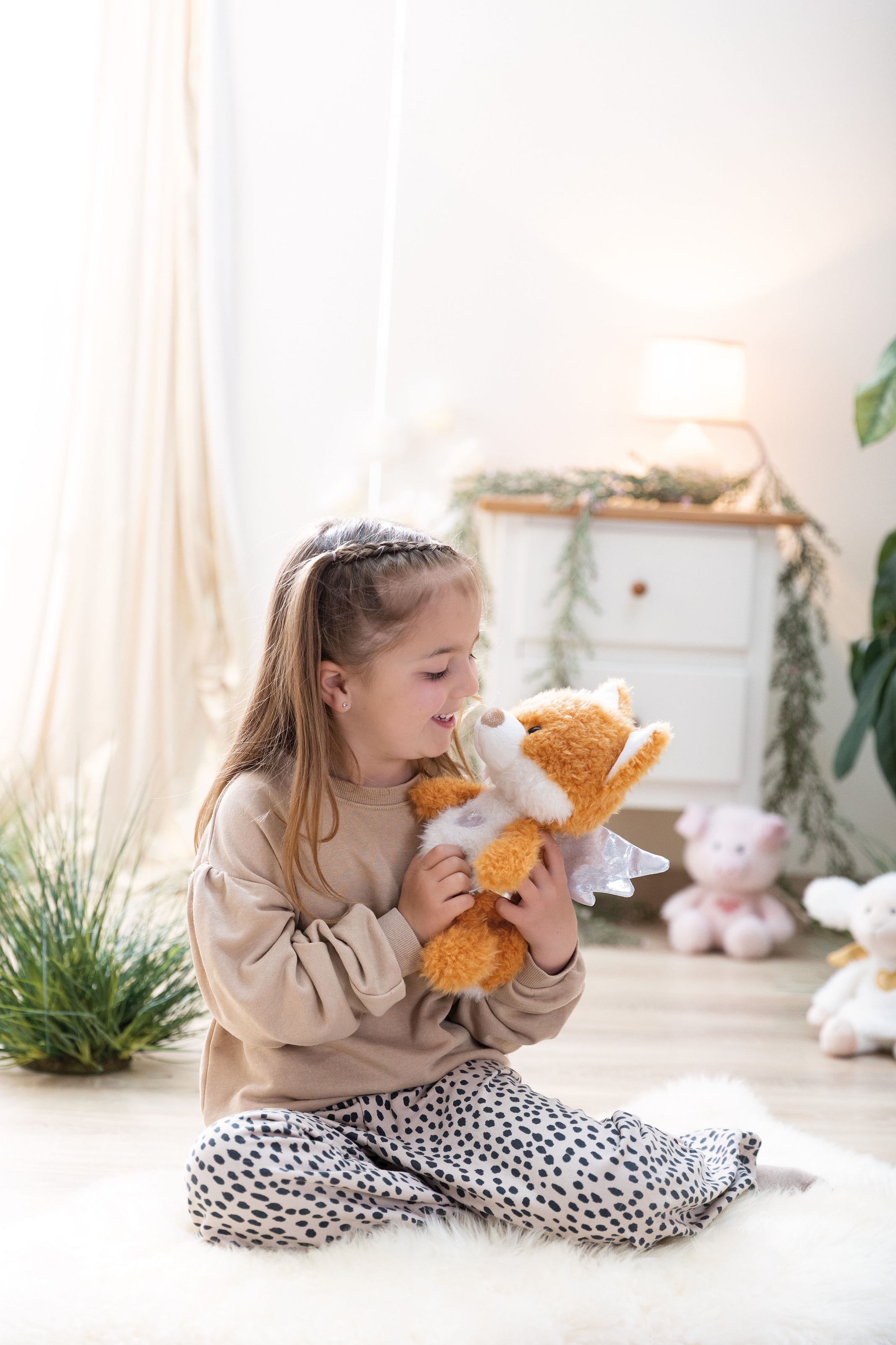 Nici Kuscheltier »Dein Schutzengel, Fuchs La La Foxie 28 cm« mit silbernen Flügeln & Herz auf der Brust in Geschenkbox