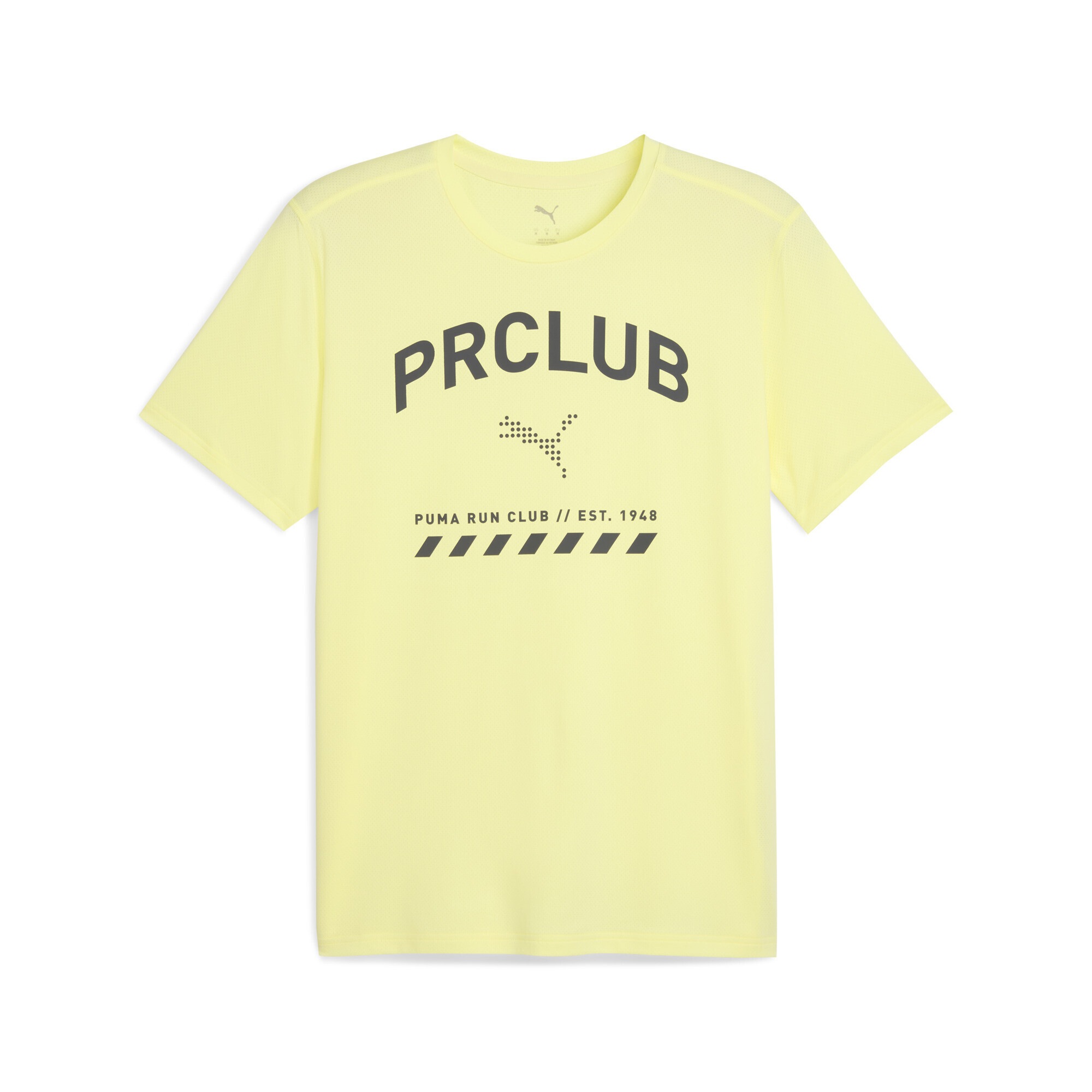 Trainingsshirt PUMA "RUN CLUB Graphic Mesh T-Shirt Herren", Herren, Gr. XXL, gold moon gelb, Obermaterial: 6% Elasthan, 94% Polyester, clean, regular fit, Rundhals, Shirts