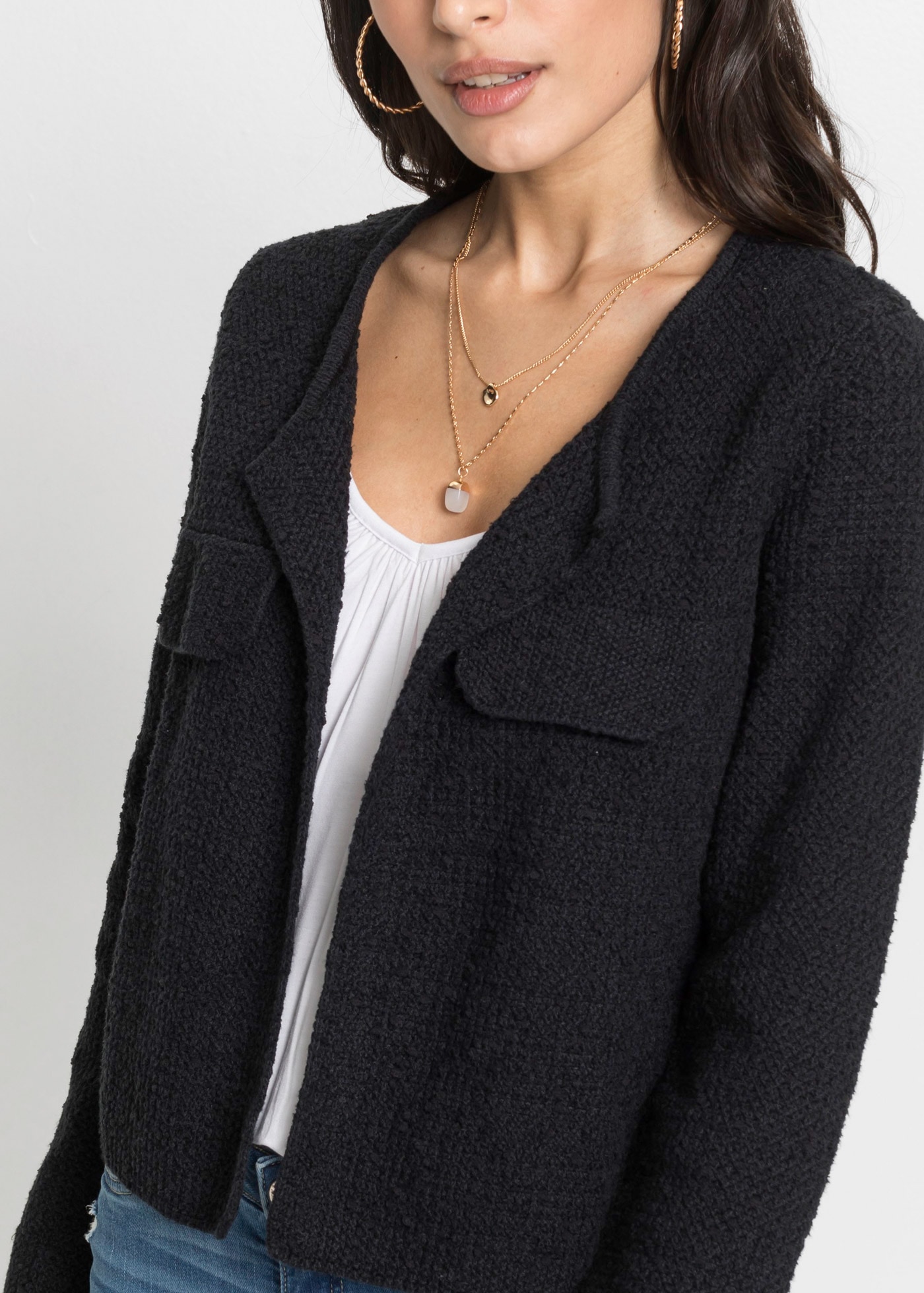 bonprix Strickjacke Loose fit, mit Bouclégarn, femininer Stil