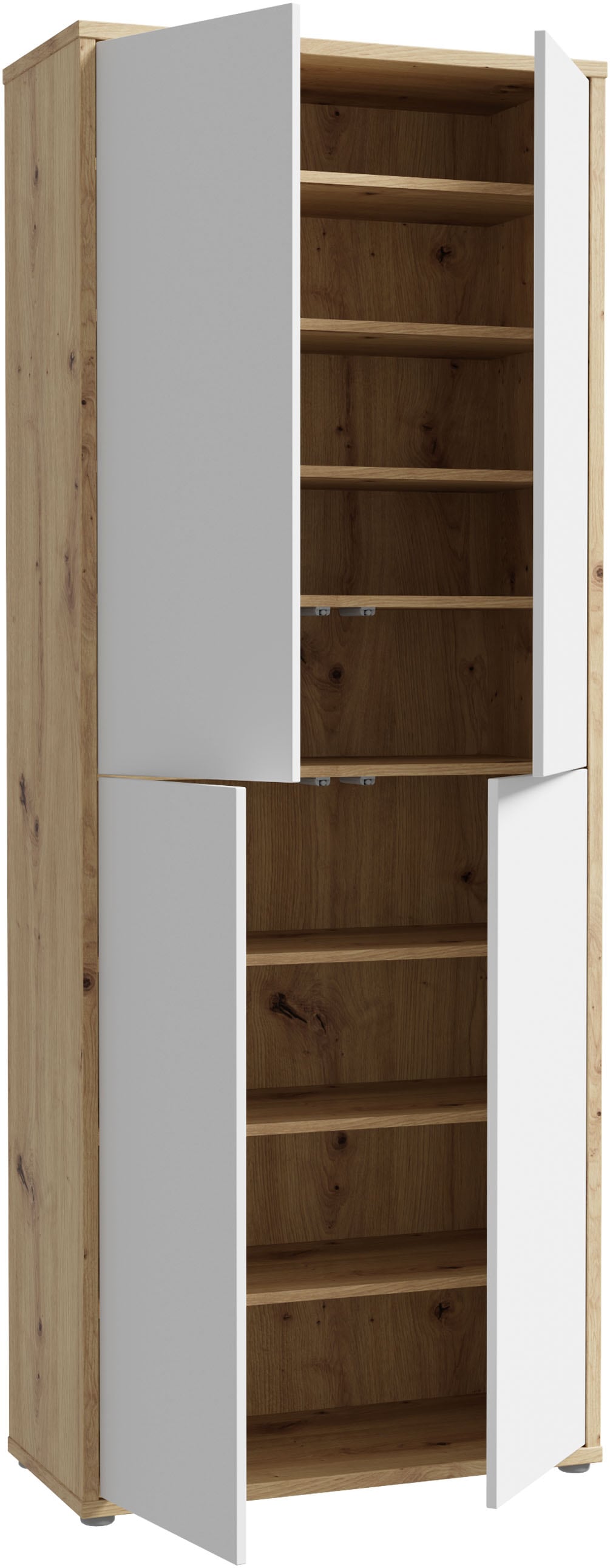 FORTE Schuhschrank »Alice Springs«, (B/H/T 74,5/191,9/34,9 cm), Stauraumschrank, Mehrzweckschrank, Breite 74,5 cm, mit 8 Böden