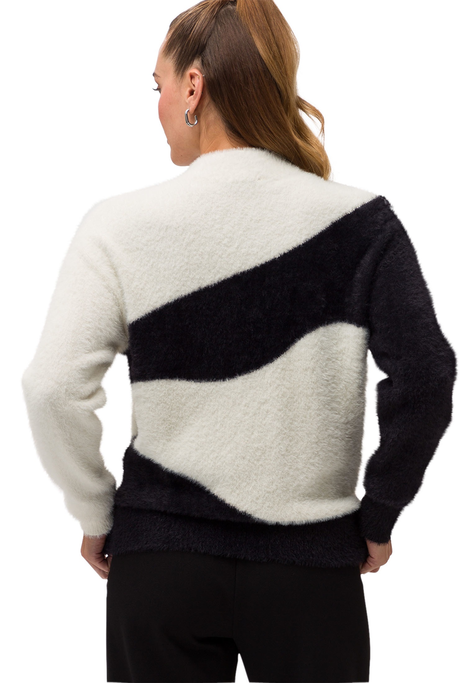 Zero Strickpullover »zero Pullover Colorblock Optik«, (1 tlg.), Plain/ohne Details