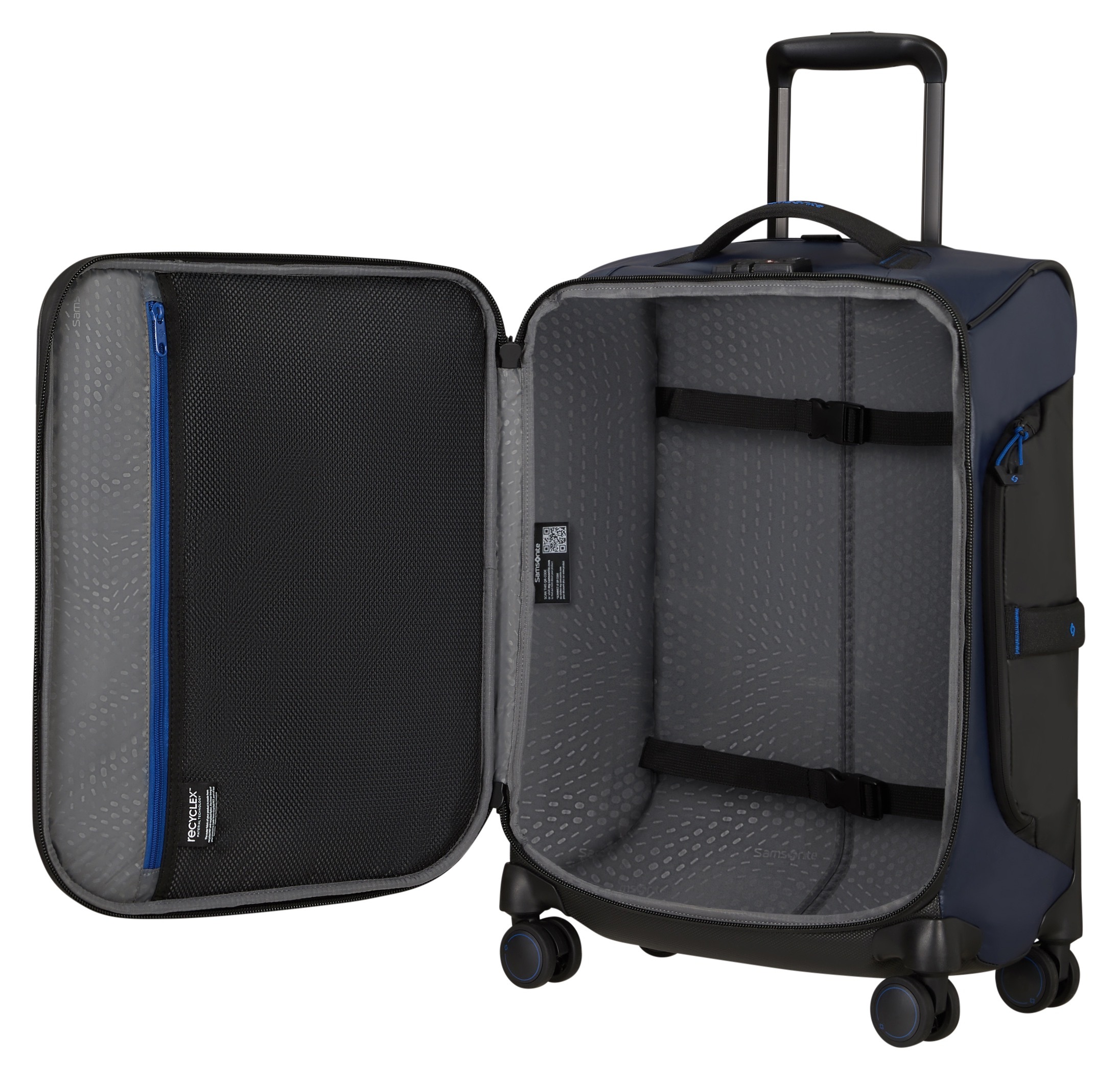 Samsonite Weichgepäck-Trolley »ECODIVER 55«, 4 St. Rollen, Handgepäck Koffer Reisegepäck Weichgepäck-Koffer Fronttasche