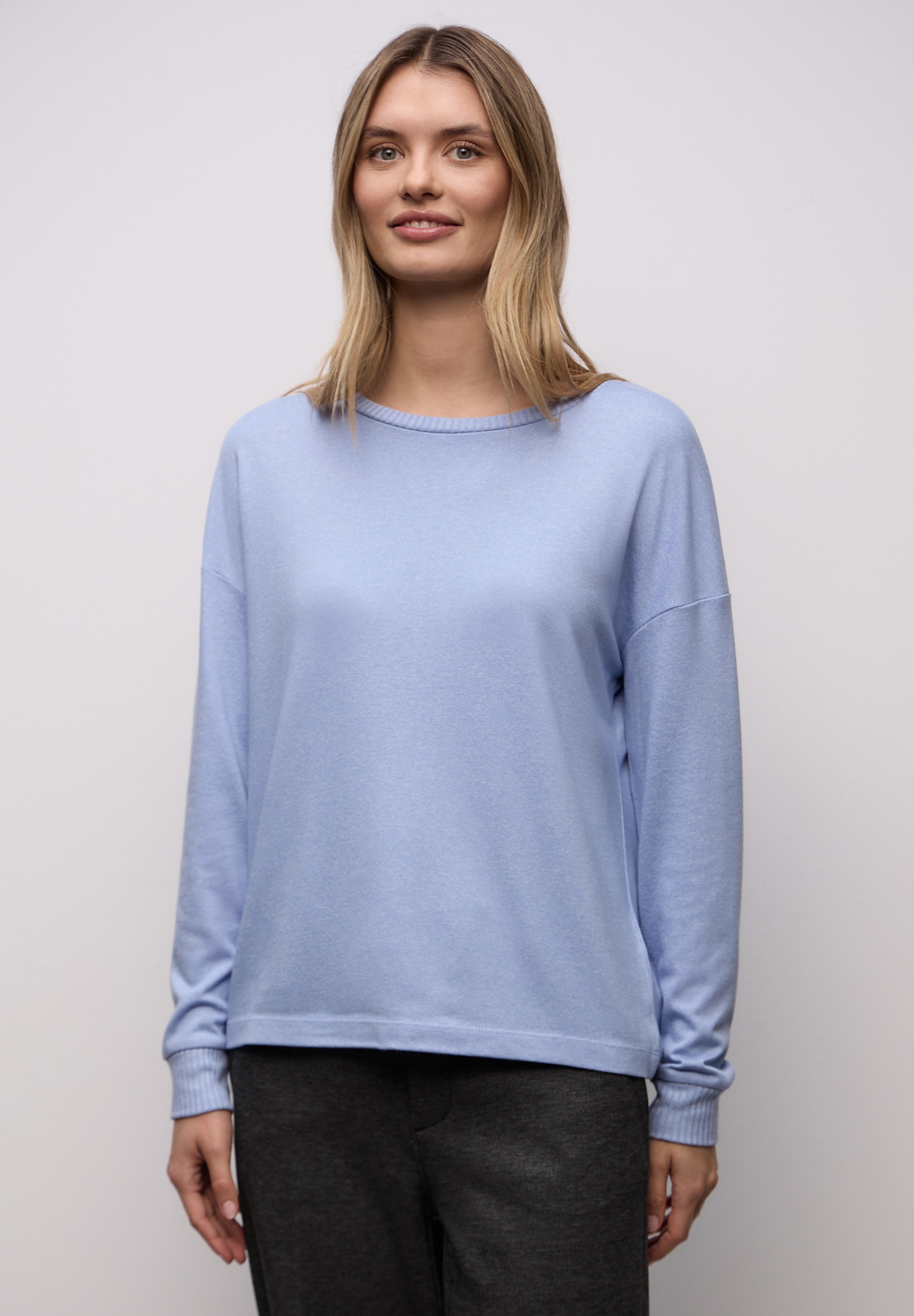 STREET ONE Langarmshirt im Melange Look günstig online kaufen