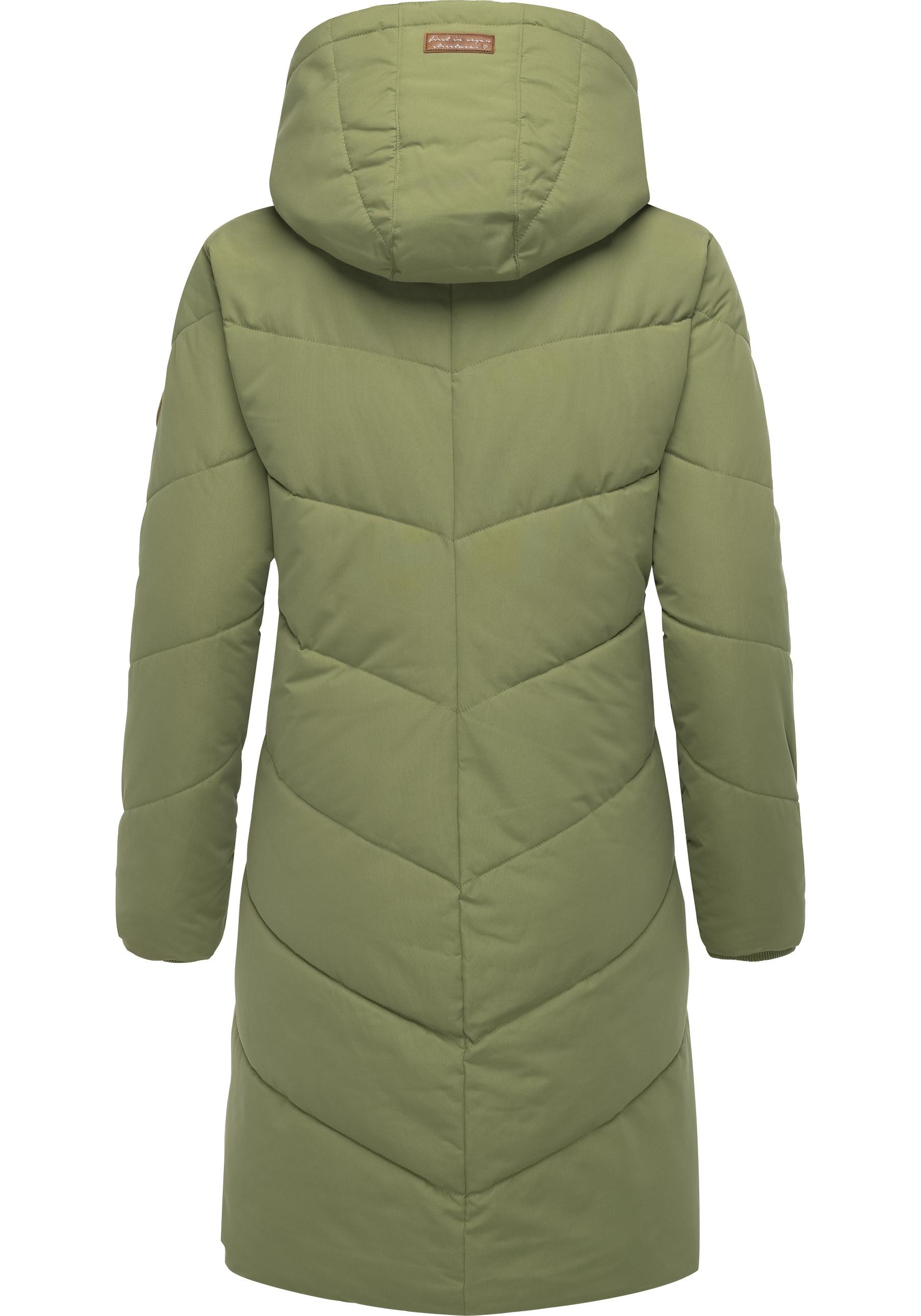 Wintermantel RAGWEAR "Rebelka", Damen, Gr. XS (34), grasgrün, Außenmaterial: 100% Polyester; Innenfutter: 100% Polyester; Wattierung: 100% Polyester, oversize knieumspielend, Ärmel ohne Ärmelschlitz Rippstrickbündchen, Mäntel Wintermantel, wasserdichter W 2