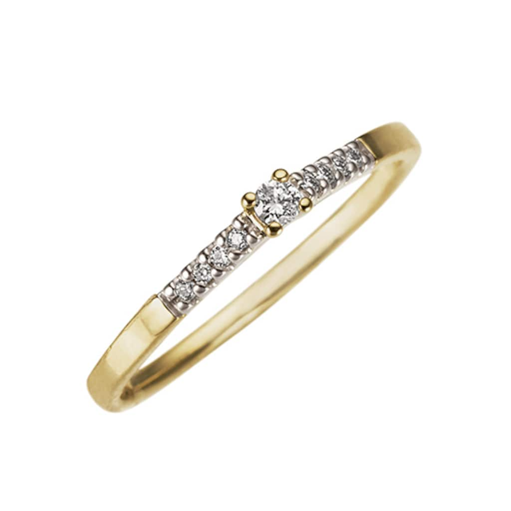 Firetti Diamantring »Schmuck Geschenk Gold 333 Damenring Verlobungsring Goldring Memoire«, mit Brillanten