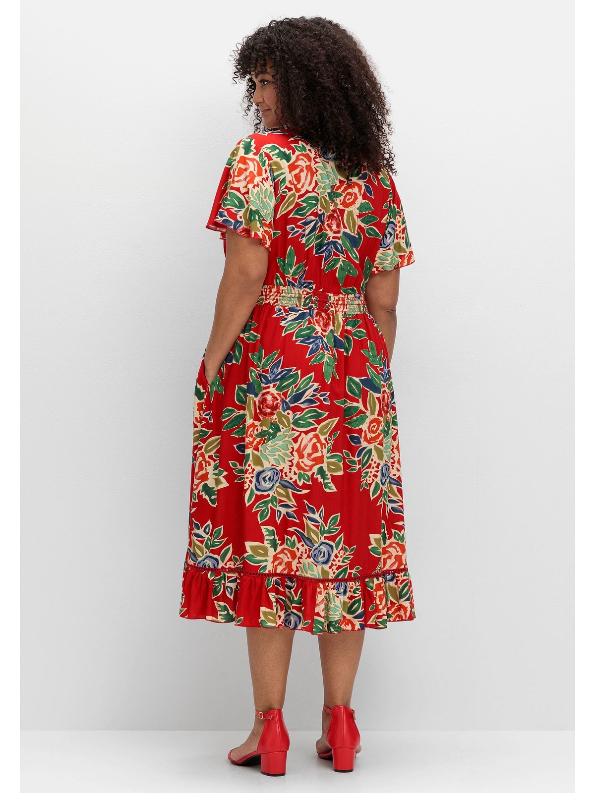 sheego by Joe Browns Druckkleid "Große Größen", mit Blumenmuster und Volant günstig online kaufen