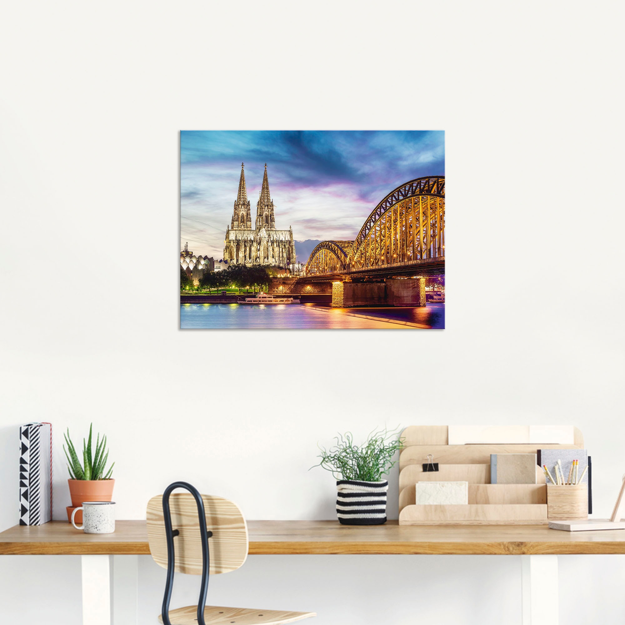 Artland Wandbild »Dom und Brücke in Köln«, Deutschland, (1 St.), als Leinwandbild, Poster in verschied. Größen
