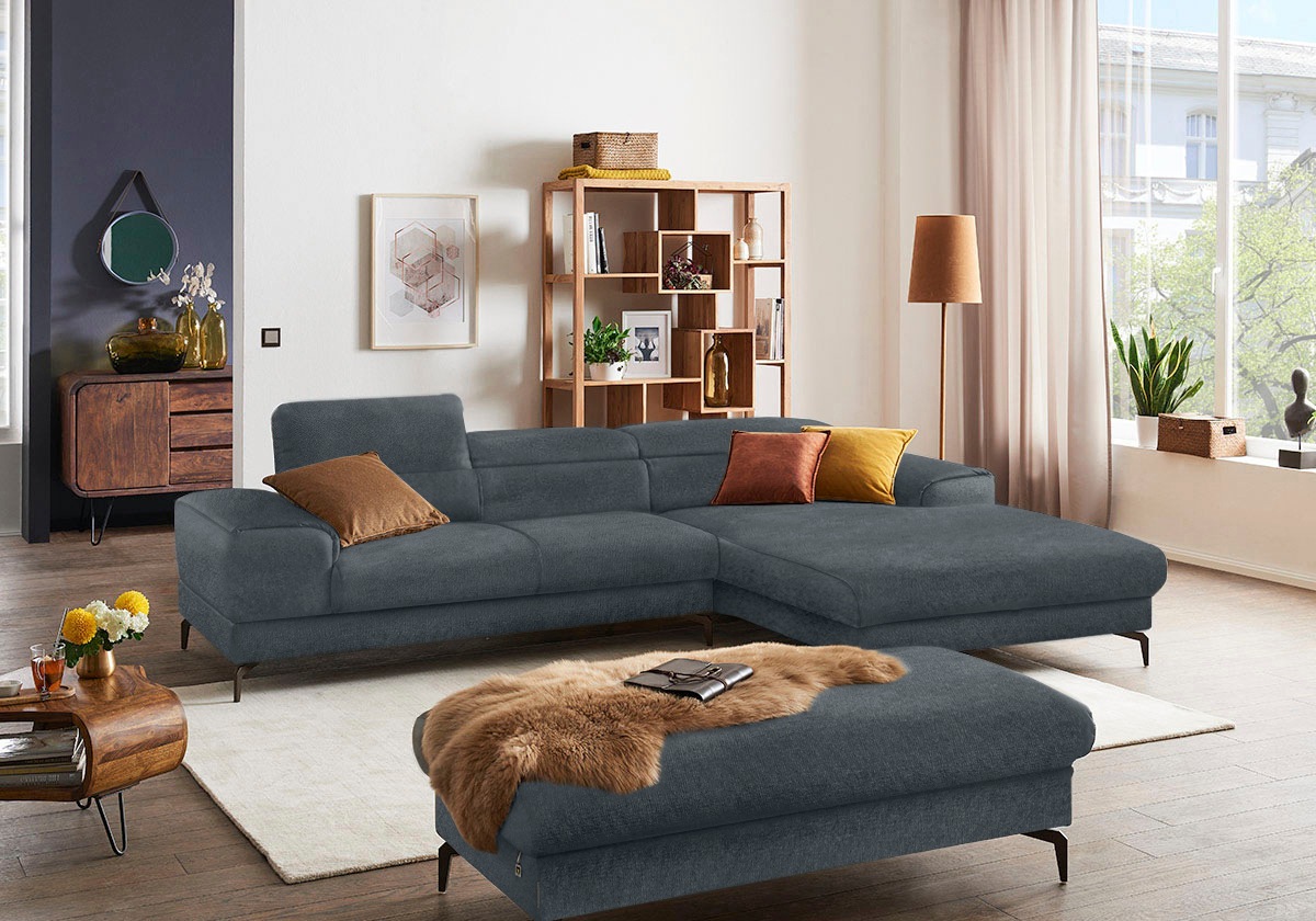 Thumbnail - W.SCHILLIG Ecksofa "piedroo, Designsofa mit tollem Sitzkomfort, elegant und bequem, L-Form", Kopfteilverstellung, wahlwe...