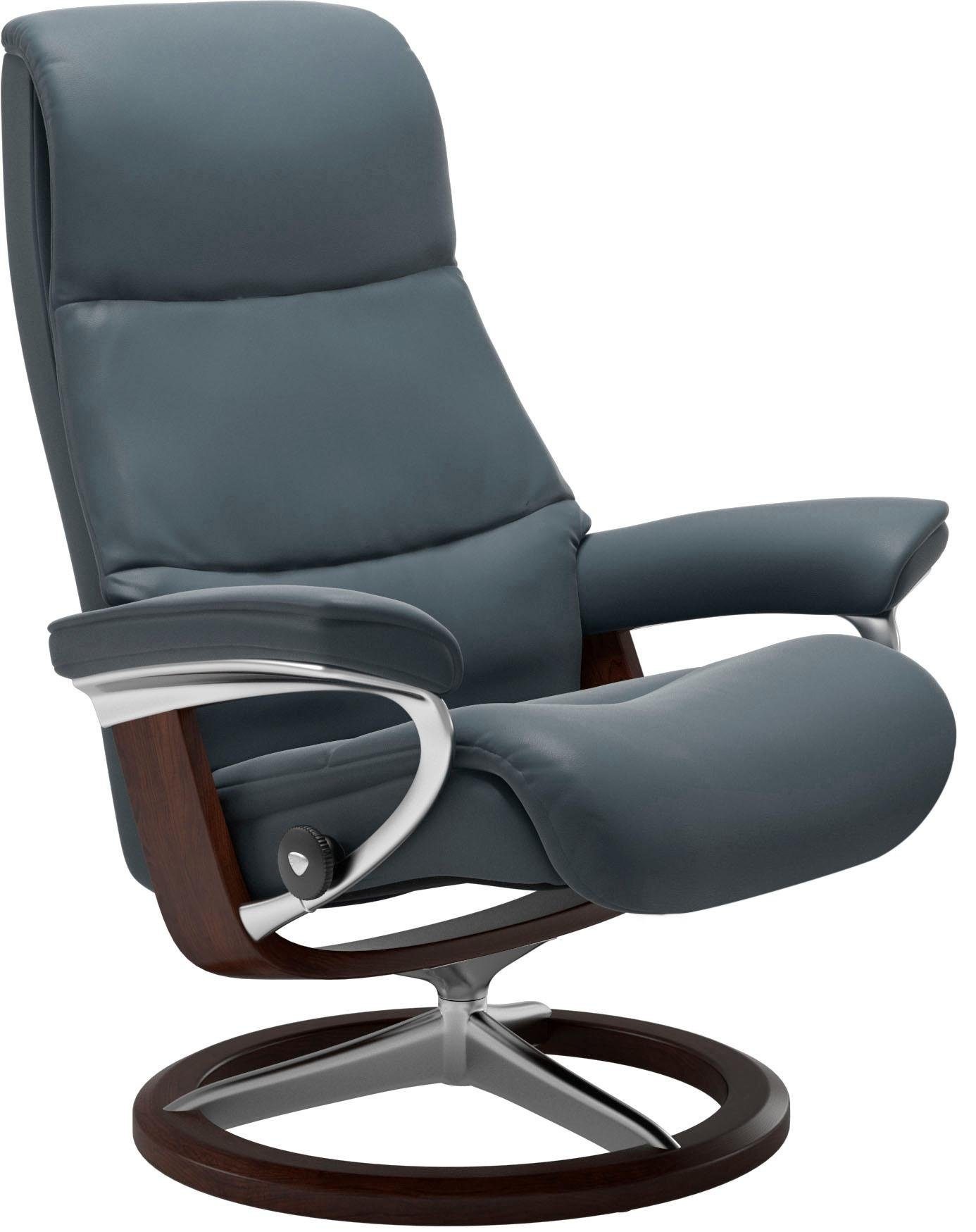 Stressless® Relaxsessel »View«, (Set, Relaxsessel mit Hocker), mit Signature Base, Größe S,Gestell Braun