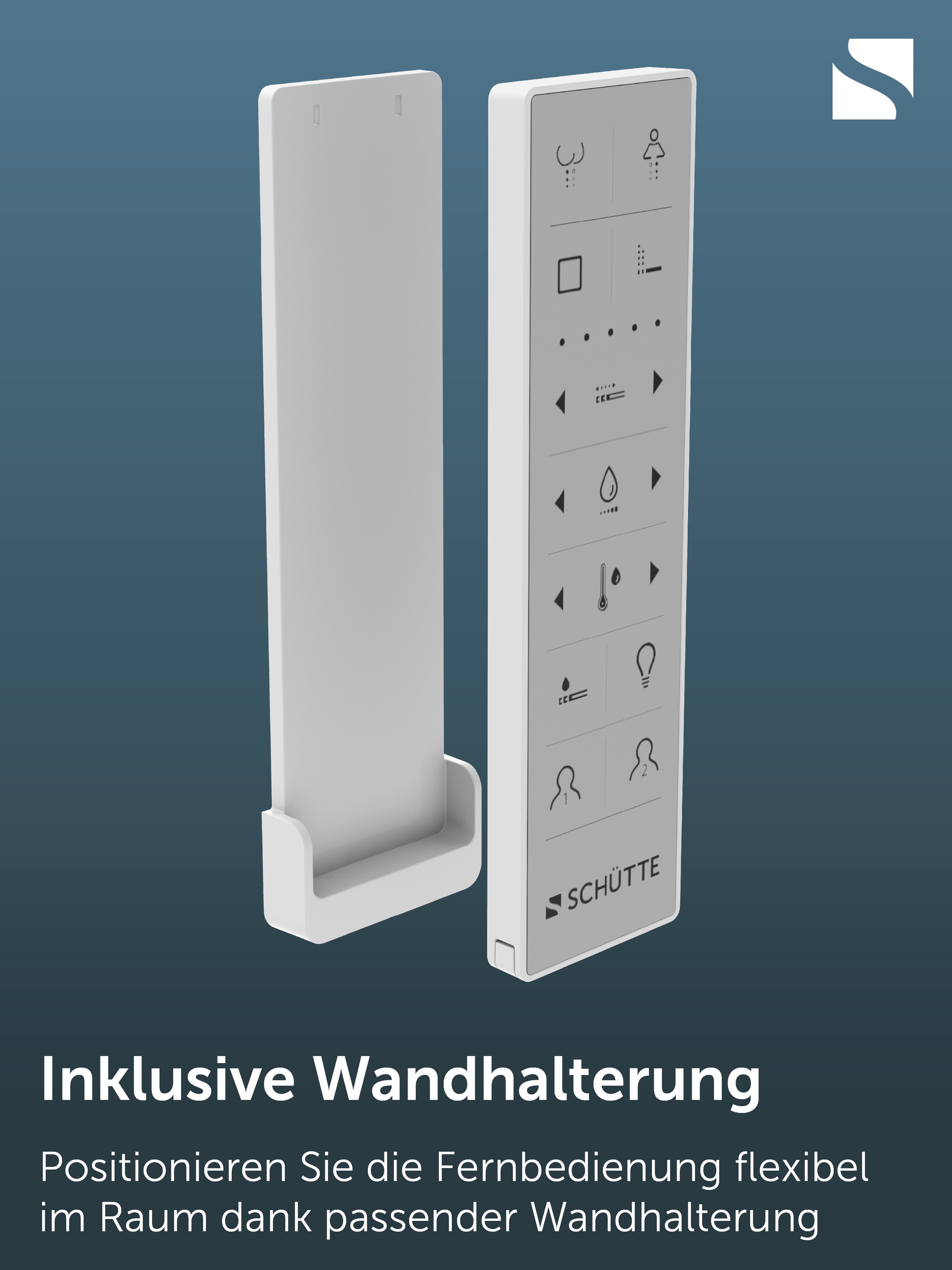 Schütte Fernbedienung »OWANO« Dusch-WC Fernbedienung, Funk, 2 Profile, Wandhalter