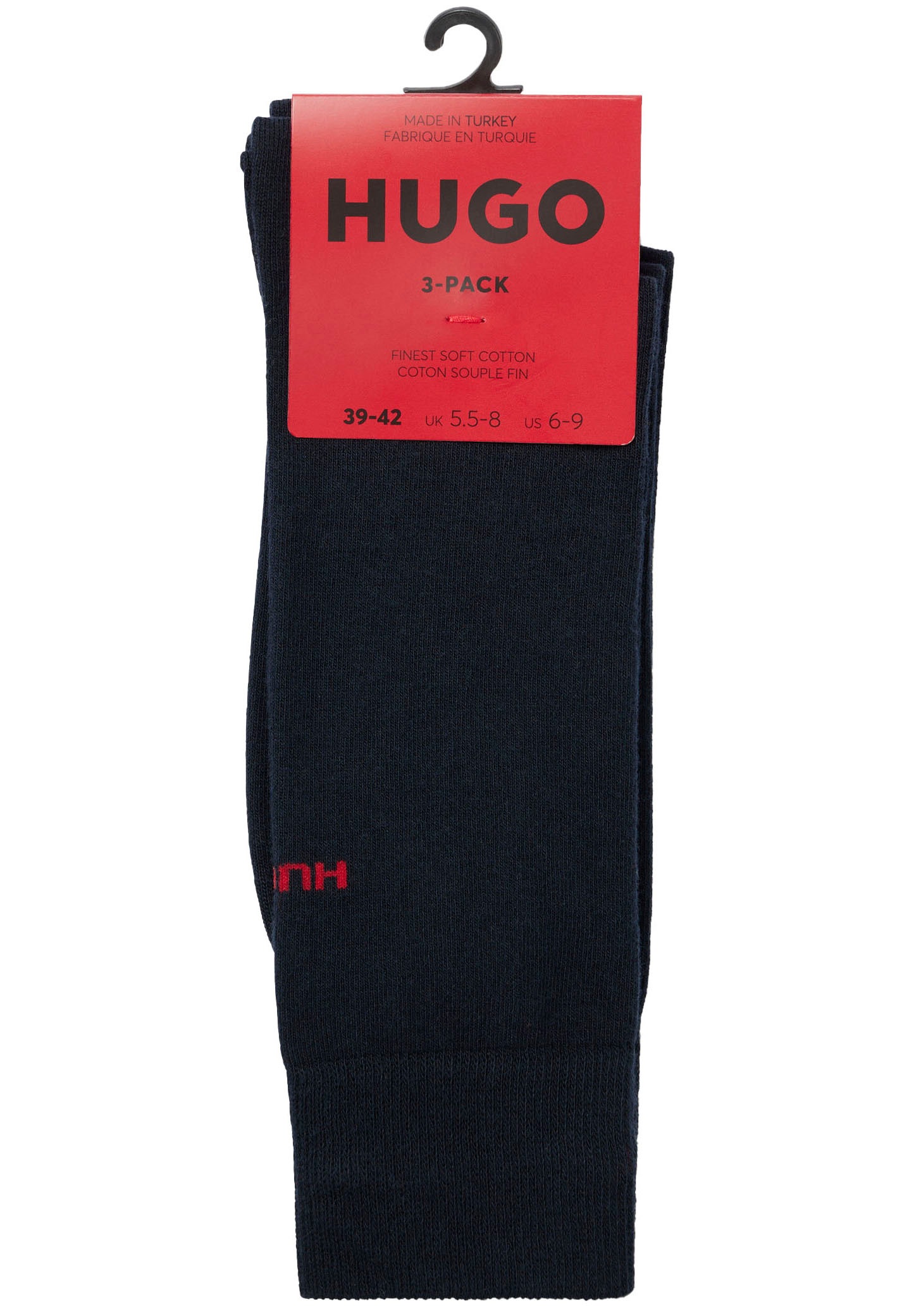 BOSS Businesssocken »3P RS UNI CC«, (Packung, 3 Paar, 3er Pack), mit kontrastfarbenen HUGO Logo-Schriftzug