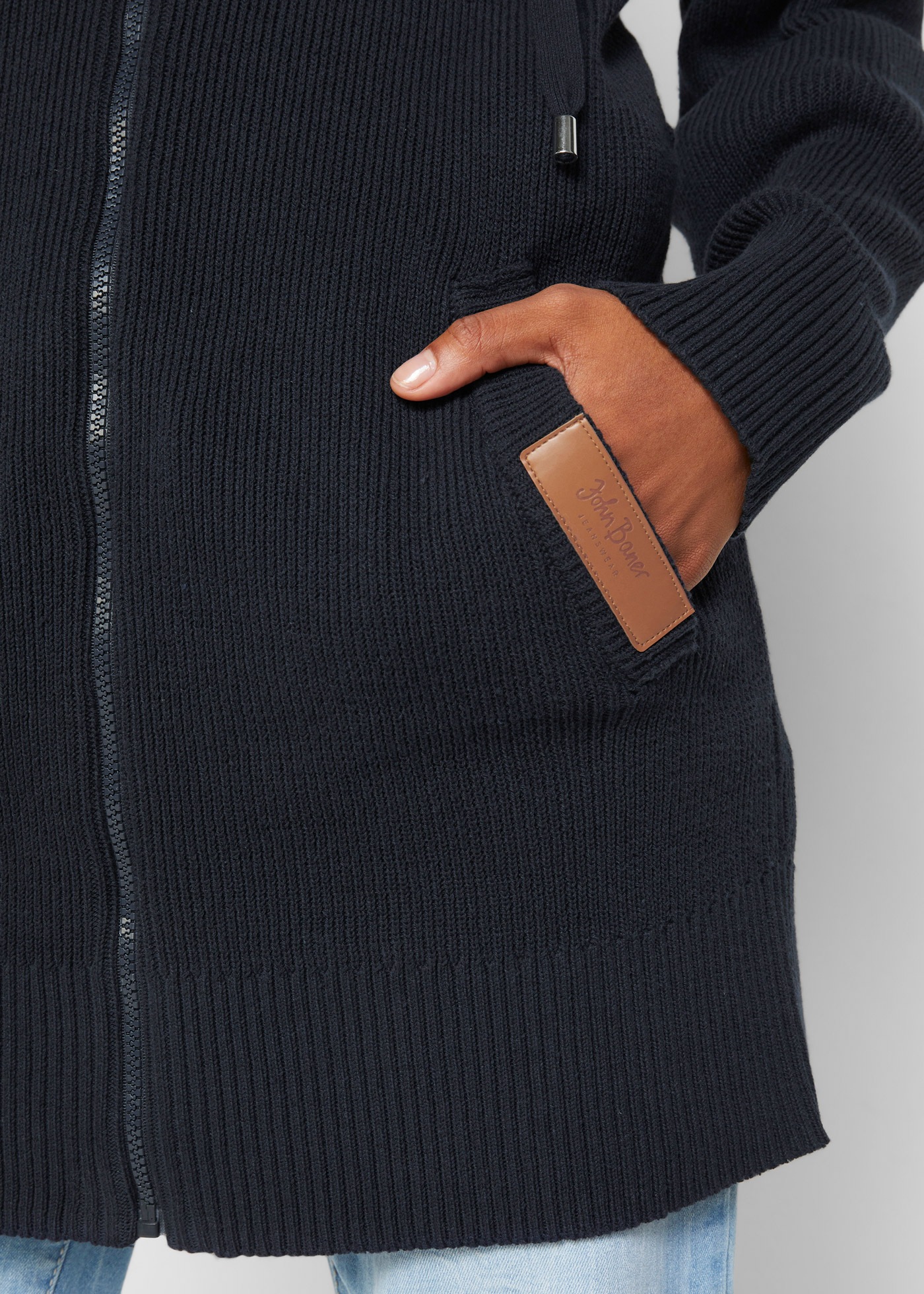 Thumbnail - bonprix Strickmantel aus Baumwollmischung, Oversize Passform, mit Kapuze, unifarben