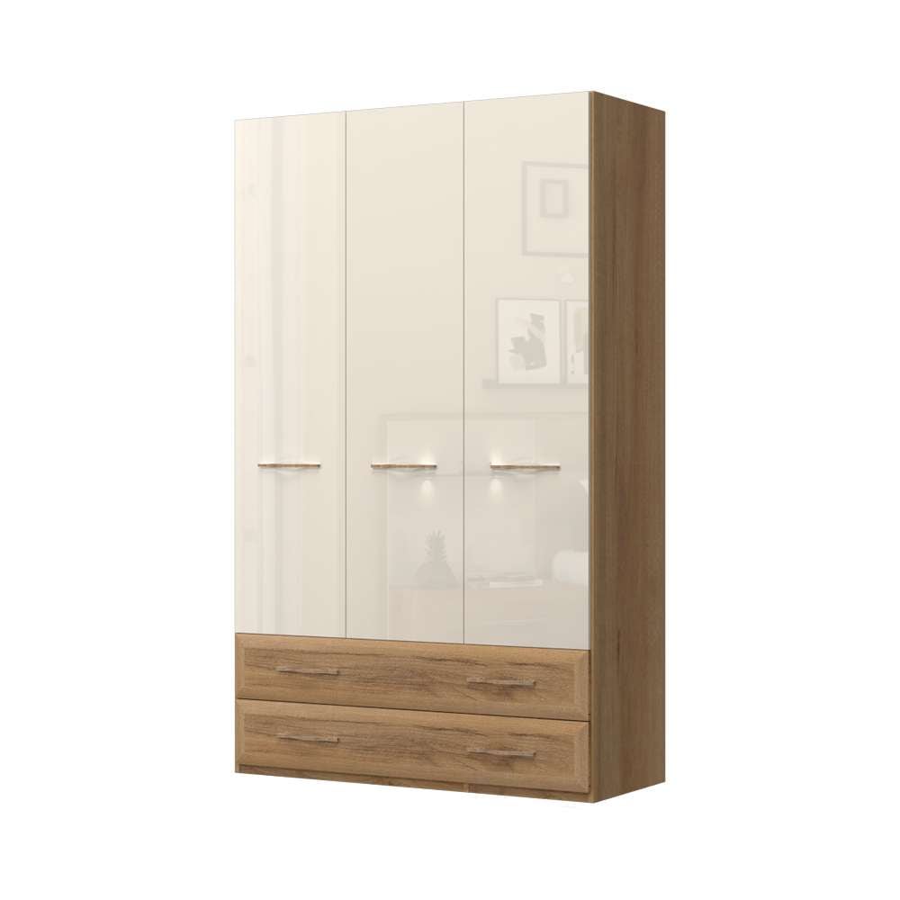 Home affaire Kleiderschrank »Gala, beige hochglänzend UV lackiert, kratzfest, FSC-zertifiziert«, (abgerundete Schubladen aus MDF im Holzdekor, soft-close), hoher Schrank (224cm), in den Breiten 92 und 137cm, Made in Europe