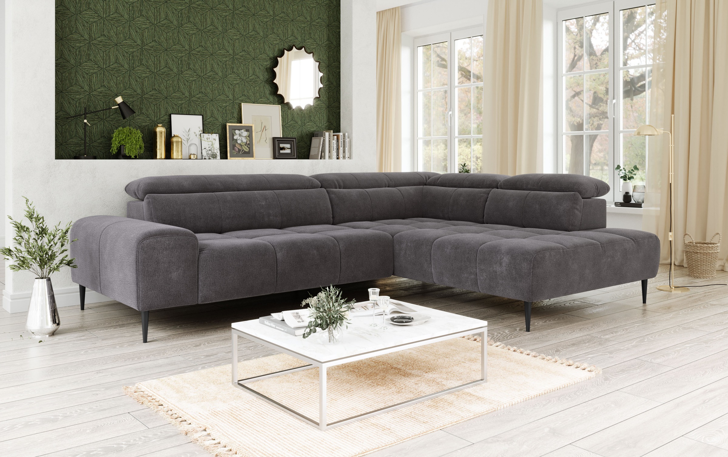 COTTA Theo Corner Sofa Graphite 298cm 4