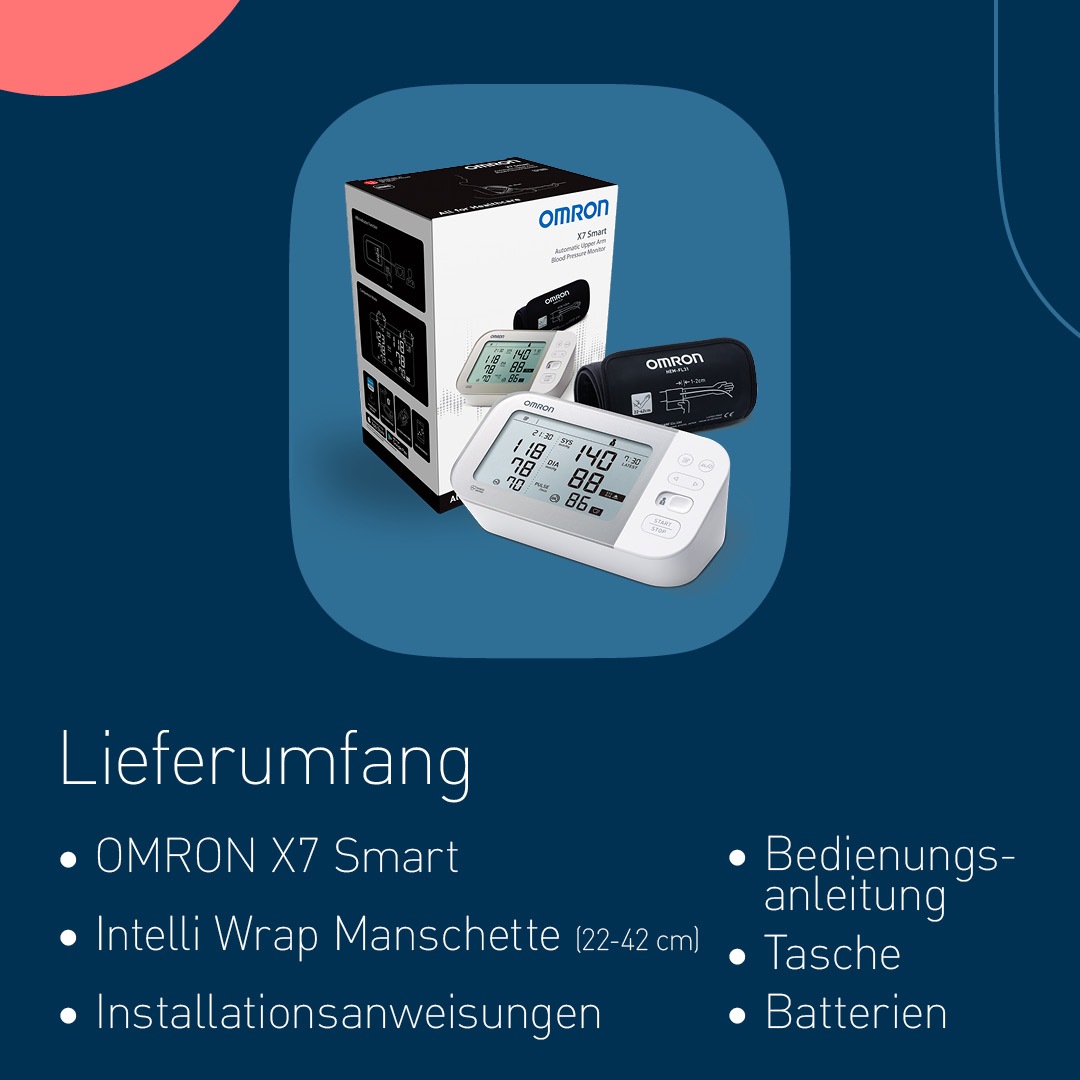 Omron Oberarm-Blutdruckmessgerät »X7 Smart«, mit kostenloser App