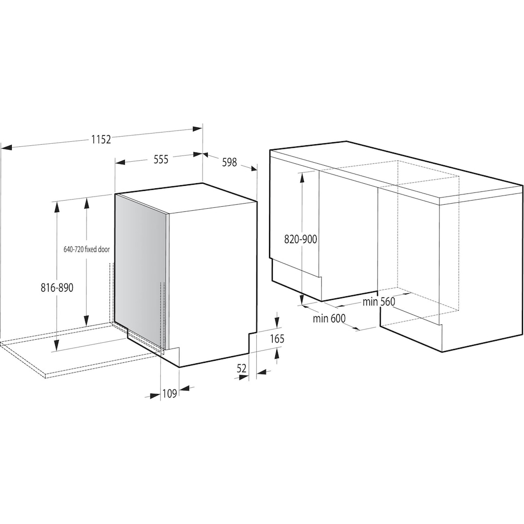 GORENJE vollintegrierbarer Geschirrspüler, GV663C60, 16 Maßgedecke