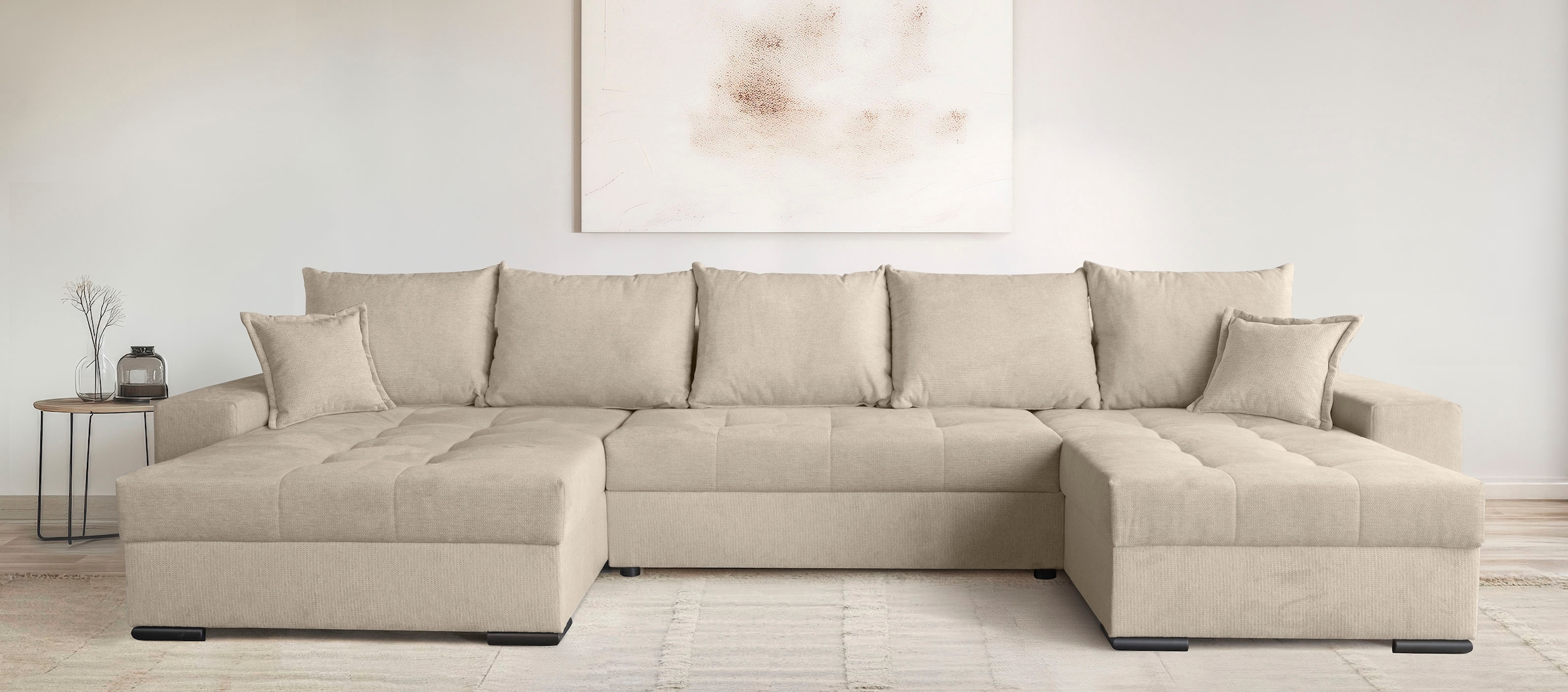 OTTO home Wohnlandschaft "U-Form Home System" 2 Ottomanen,Bonnelfederkern, günstig online kaufen