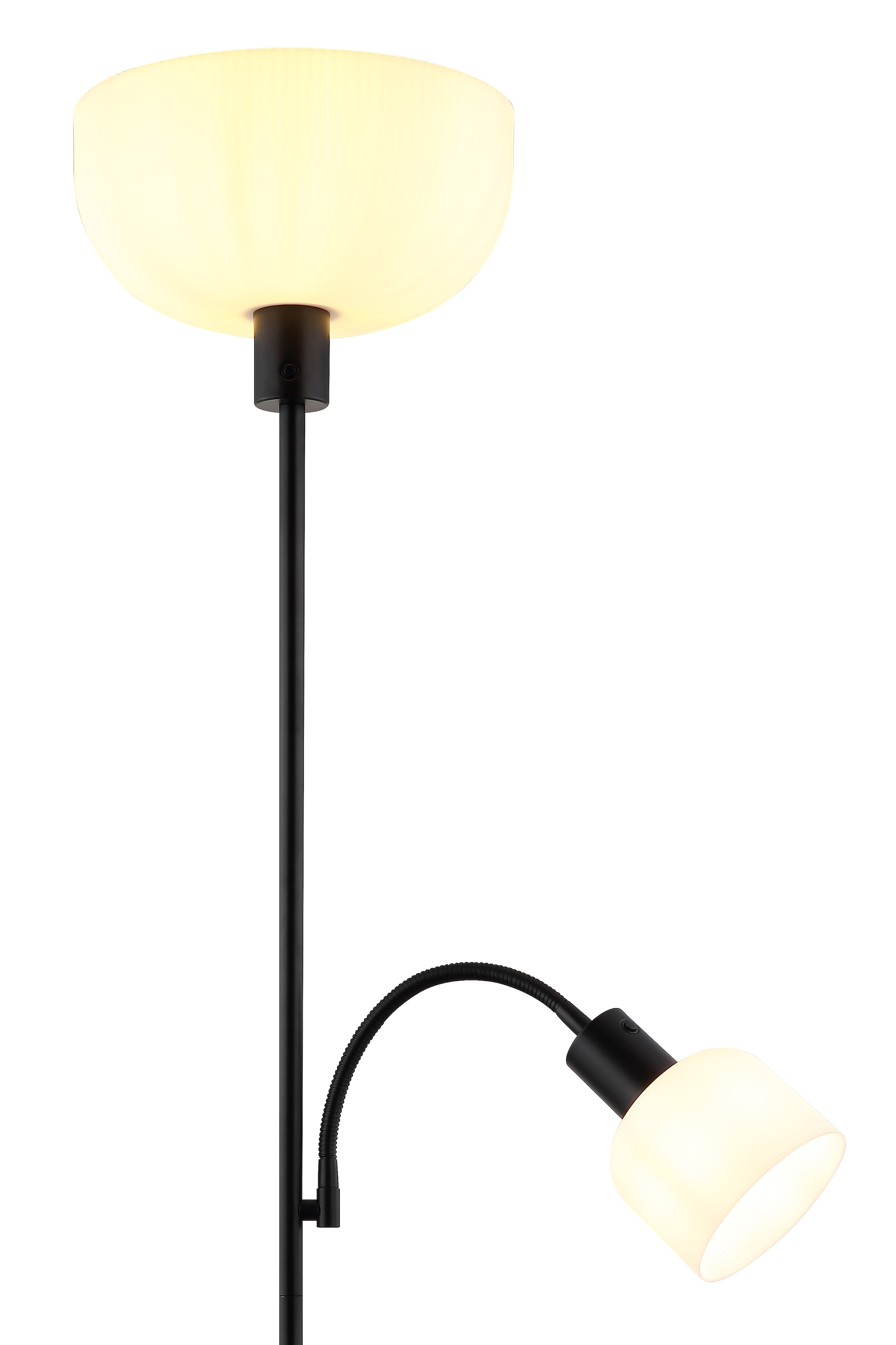 GLOBO LIGHTING Stehlampe »HINTON« E27 1 Stk. Stehleuchte, Opal, Druckschalter, Flexo, E27/E14