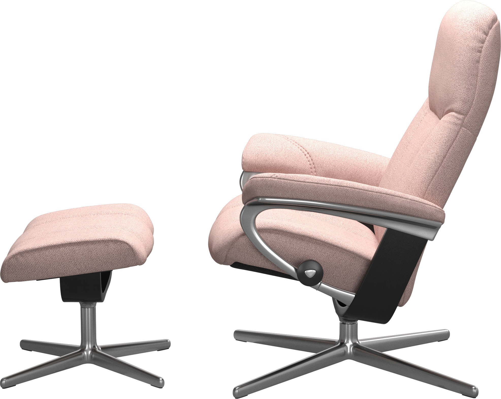 Stressless® Relaxsessel »Consul«, (Set, Relaxsessel mit Hocker), mit Hocker, mit Cross Base, Größe S, M & L, Holzakzent Schwarz