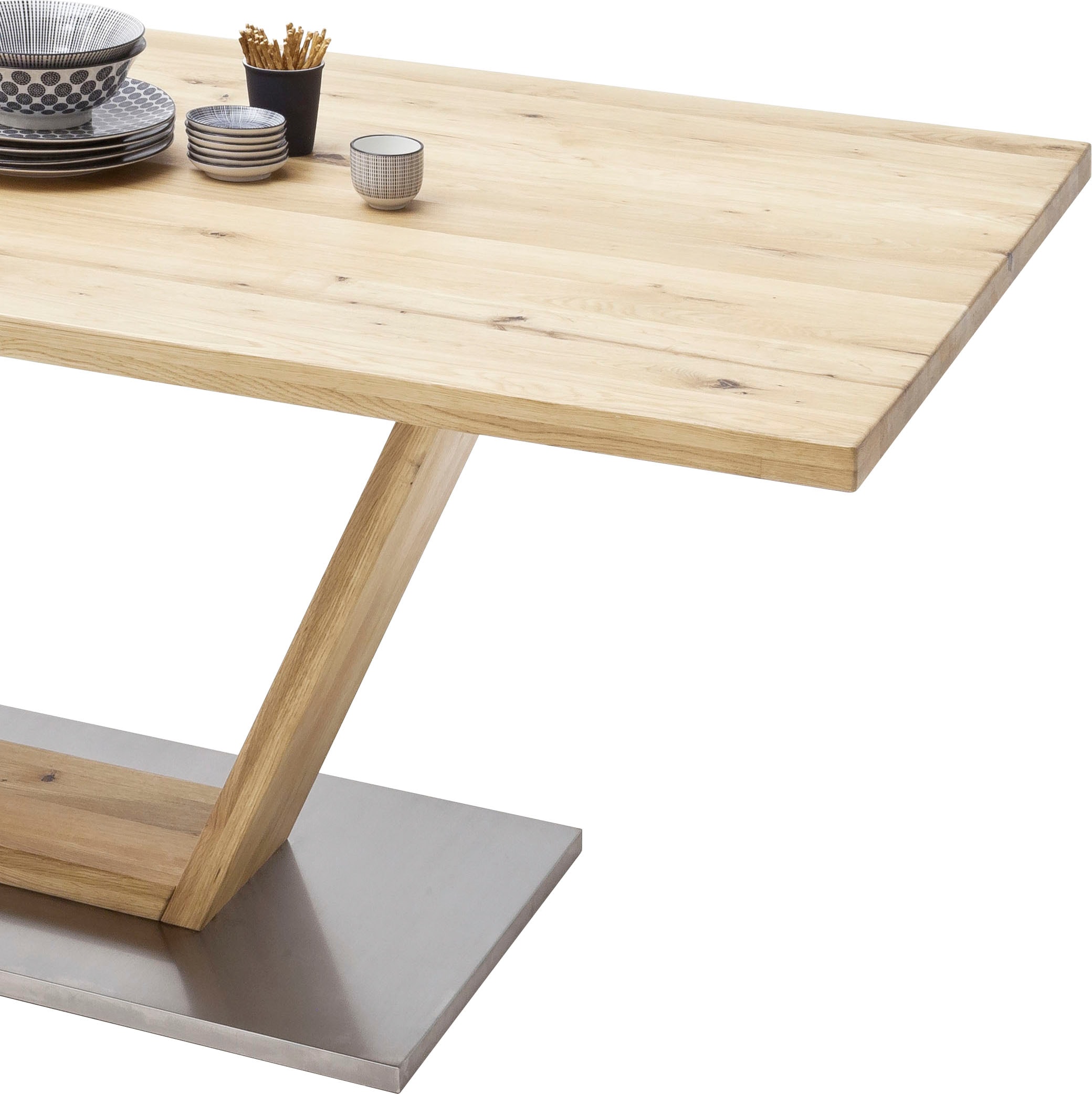 MCA furniture Esstisch »Greta«, Esstisch Massivholz mit Baumkante, gerader Kante oder Tischplatte