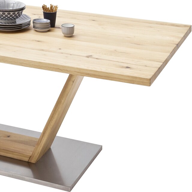 oder | Tischplatte gerader »Greta«, Esstisch Kante bestellen furniture Esstisch Massivholz MCA BAUR mit Baumkante,