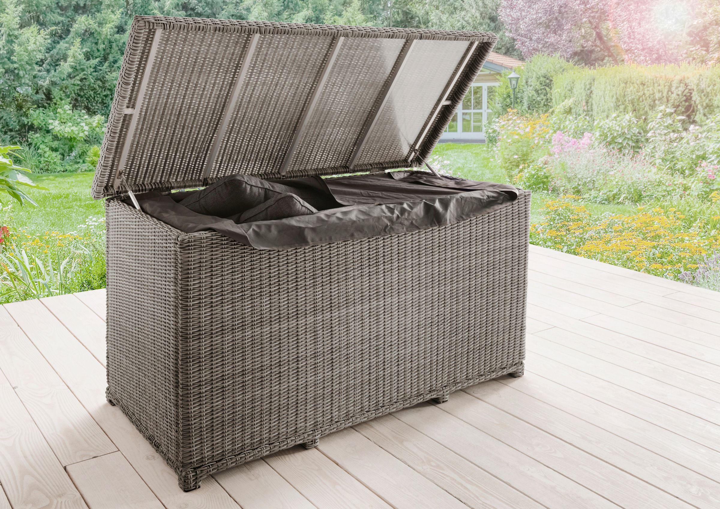 Destiny Kissenbox "CASA" Polyrattan, Deckel mit Gasdruckfeder, inkl. Inlett günstig online kaufen