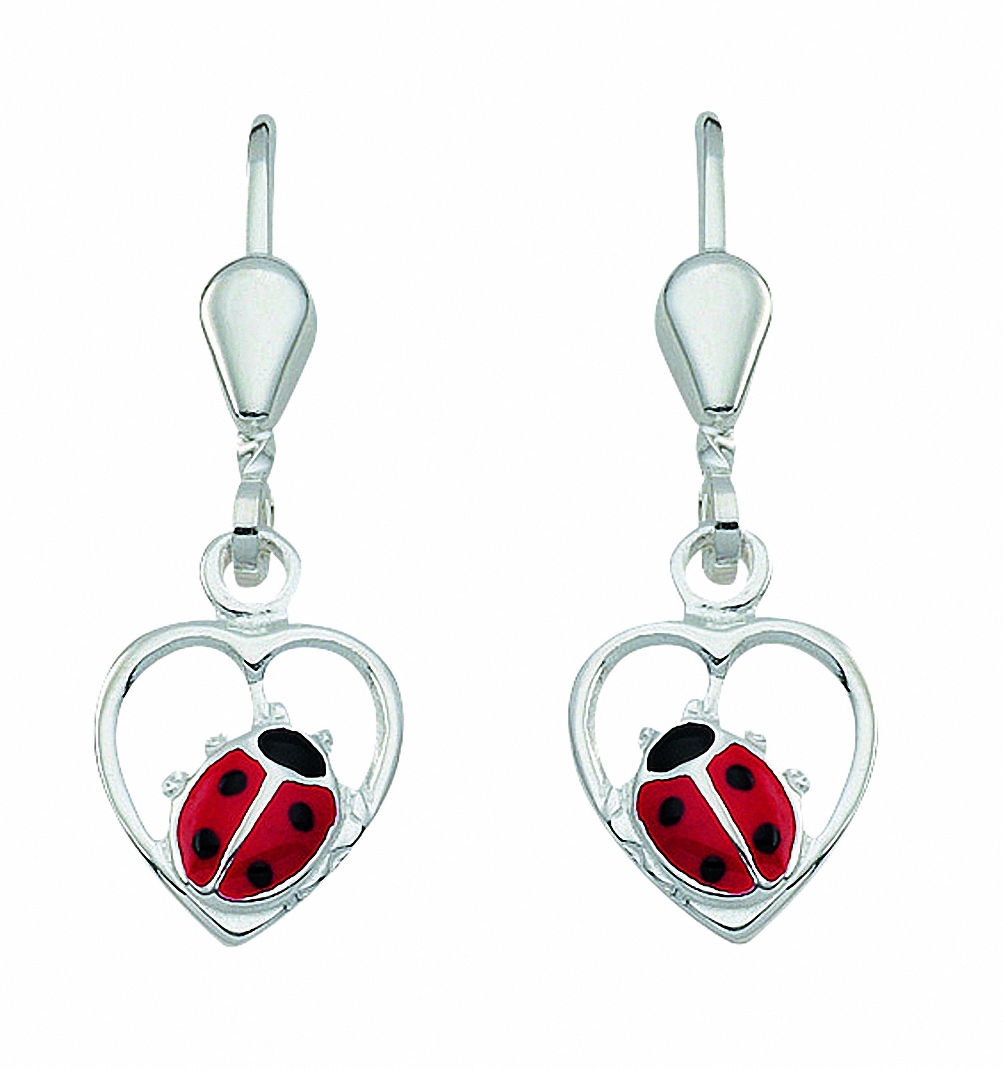 Paar Ohrhänger ADELIA´S "Damen 925 Silber Ohrringe Ohrhänger Marienkäfer", silber, Ohrringe, Damen, Damen, Silber 925 (Sterlingsilber), Silberschmuck für Damen