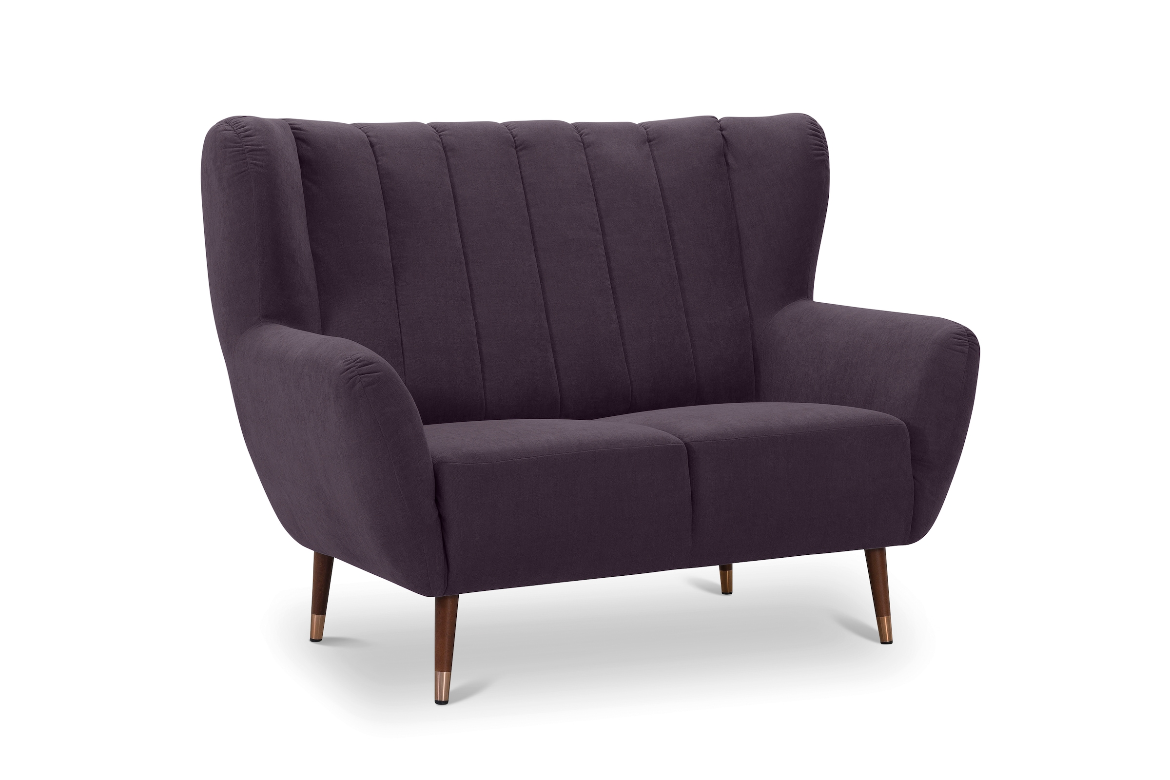 exxpo - sofa fashion 2-Sitzer »Polly, bequem mit hoher Rückenlehne, hohe Füße, Ohrensesselcouch«, Küchensofa, hochwertige Bezugsvarianten und aktuelle Farben