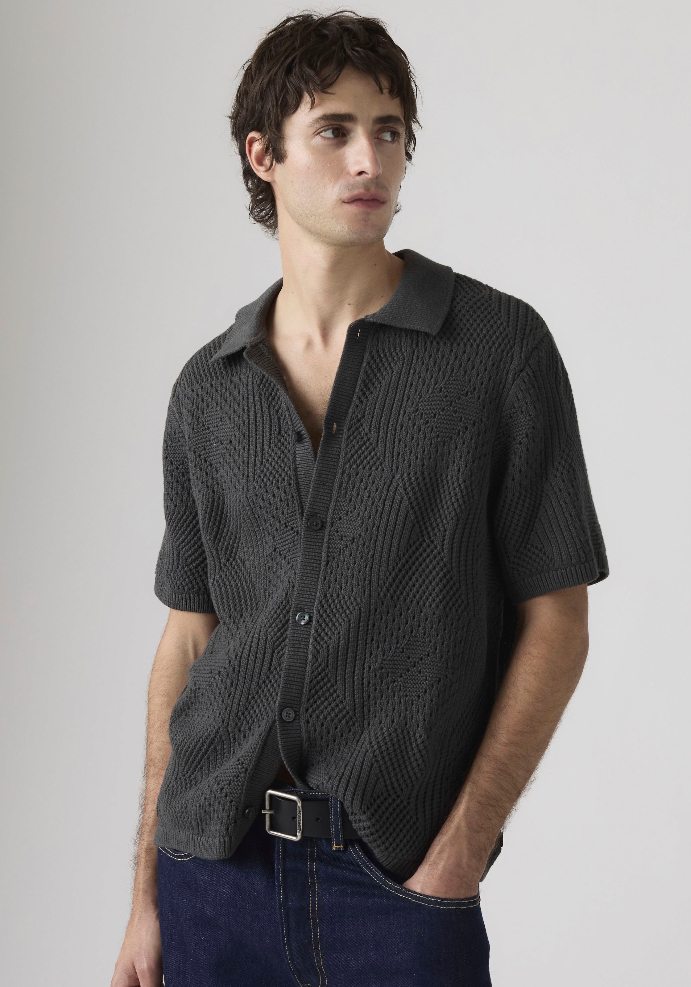 Levi's® Strickpullover »SWEATER CAMP SHIRT« mit Strickmuster