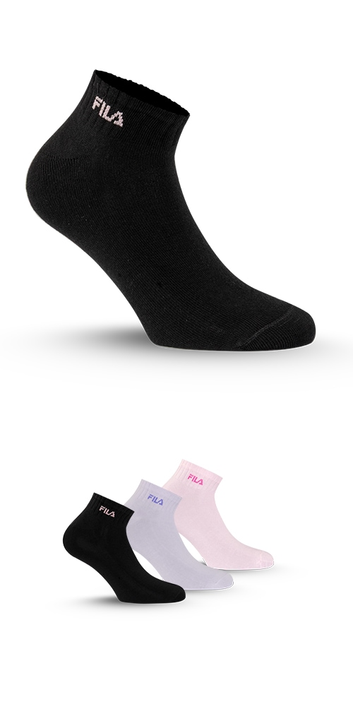 Fila Kurzsocken 3 Paar, Cotton-Mix, Rippenbündchen, Logoschriftzug günstig online kaufen
