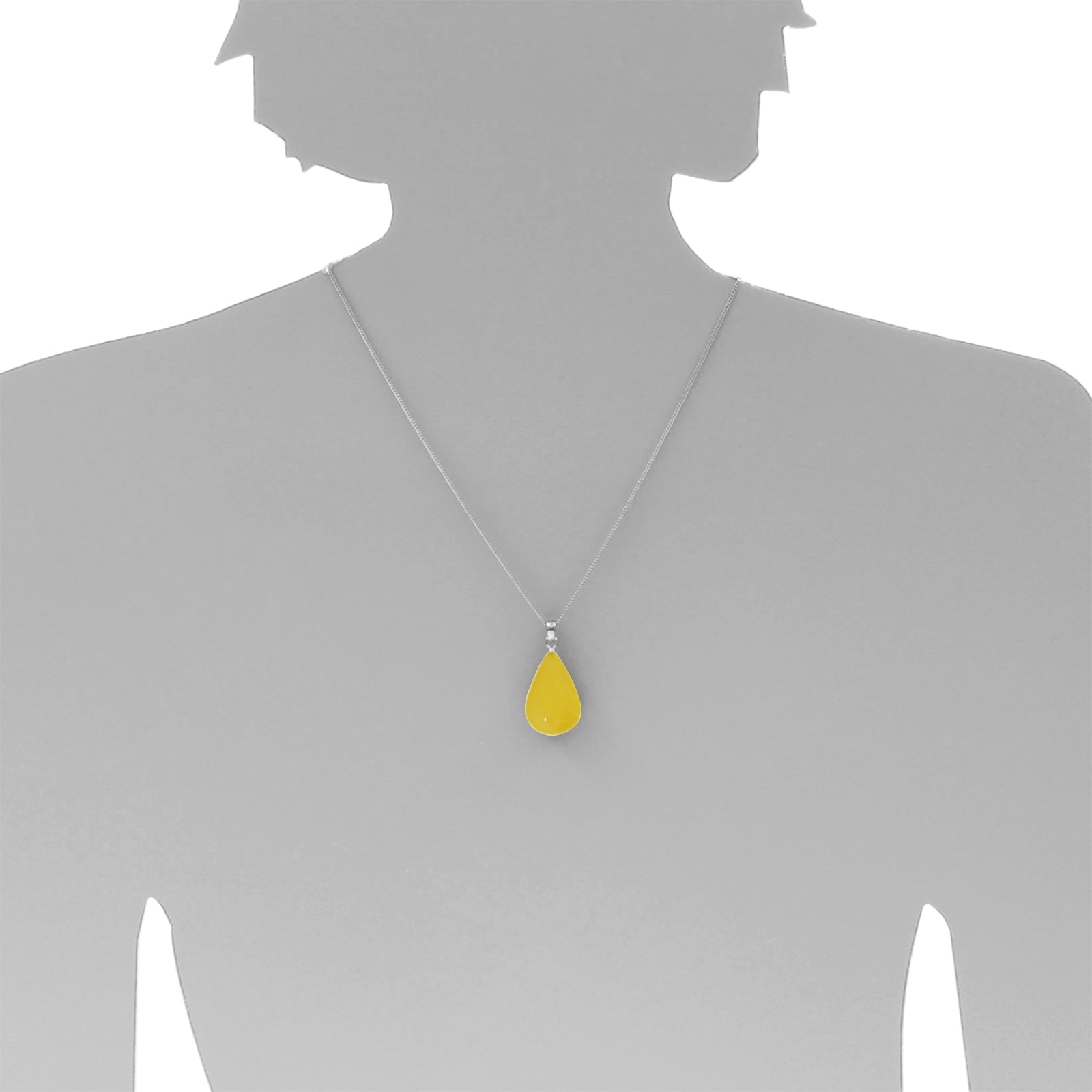 OSTSEE-SCHMUCK Kettenanhänger »- Tropfen ca. 26 mm lang - Silber 925/000 - Silber 925/000 -,«