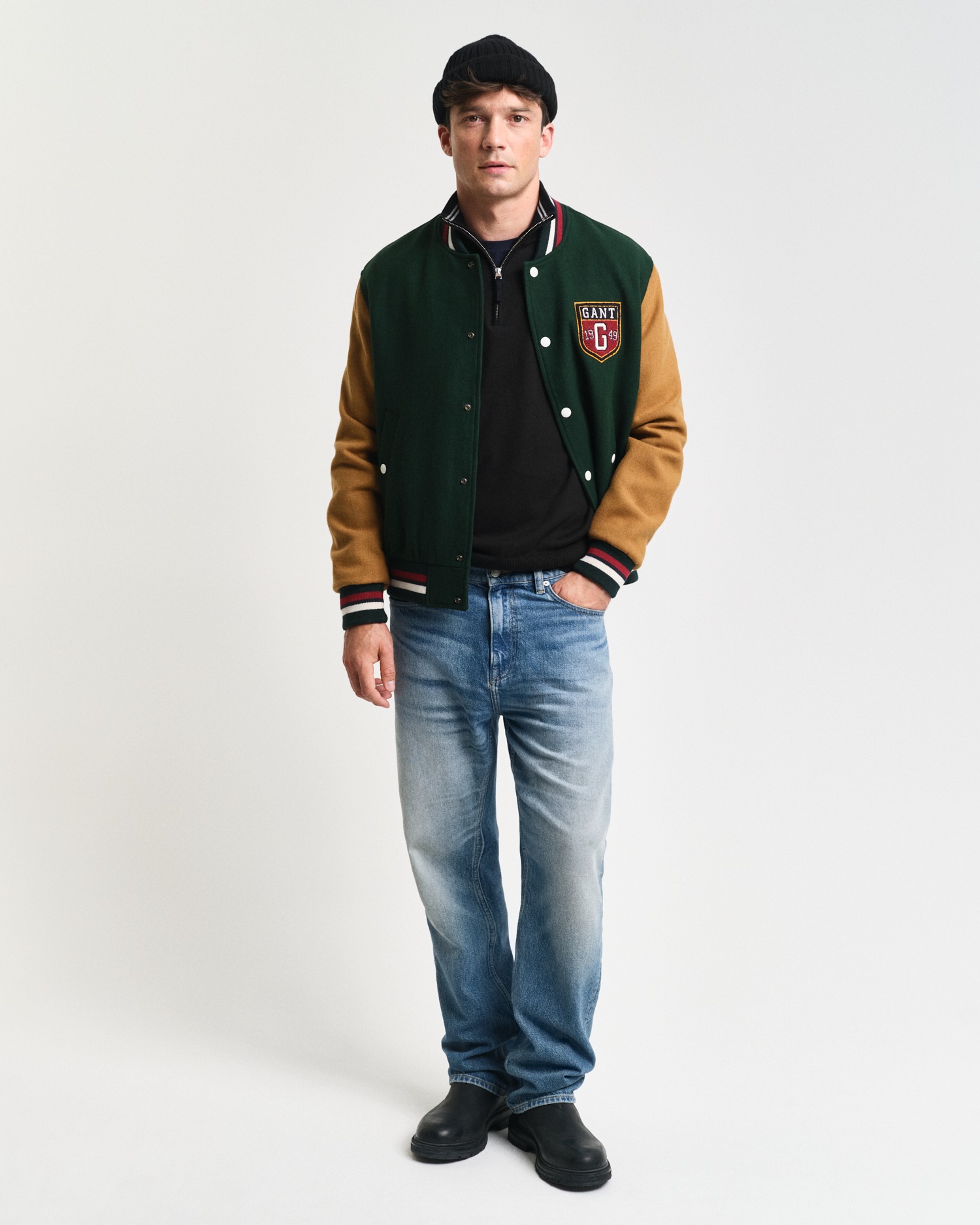 Gant Troyer »CLASSIC COTTON HALF ZIP«, mit gerippten Details