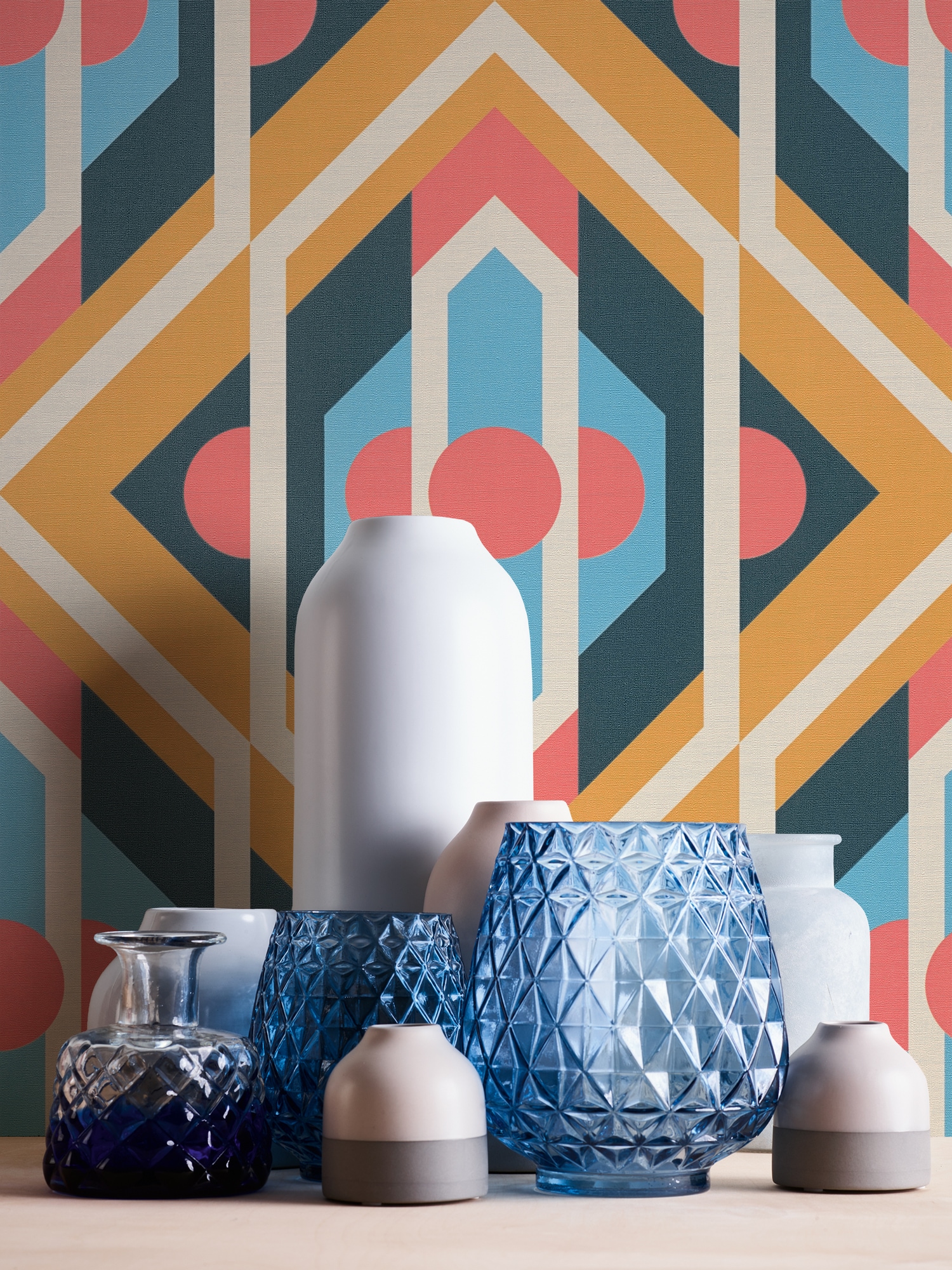 A.S. Création Vliestapete »Retro Chic 3D-Tapete Mustertapete Grafik 3D«, matt, Vliestapete Kunst für Schlafzimmer Küche Wohnzimmer 3D Design modern