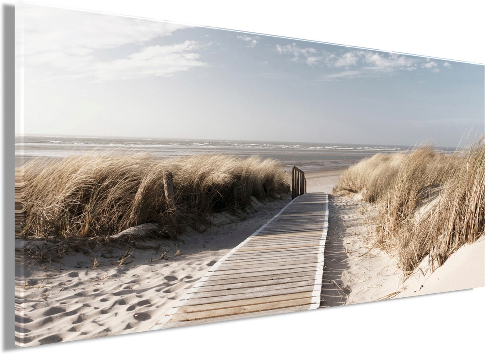 Bönninghoff Leinwandbild »Wandbild WEG ZUM STRAND 33x70 cm – Leinwandbild Keilrahmen Deko modern« Düne | Meer | Strand 1 Stk. tlg. auf Keilrahmen gespannt