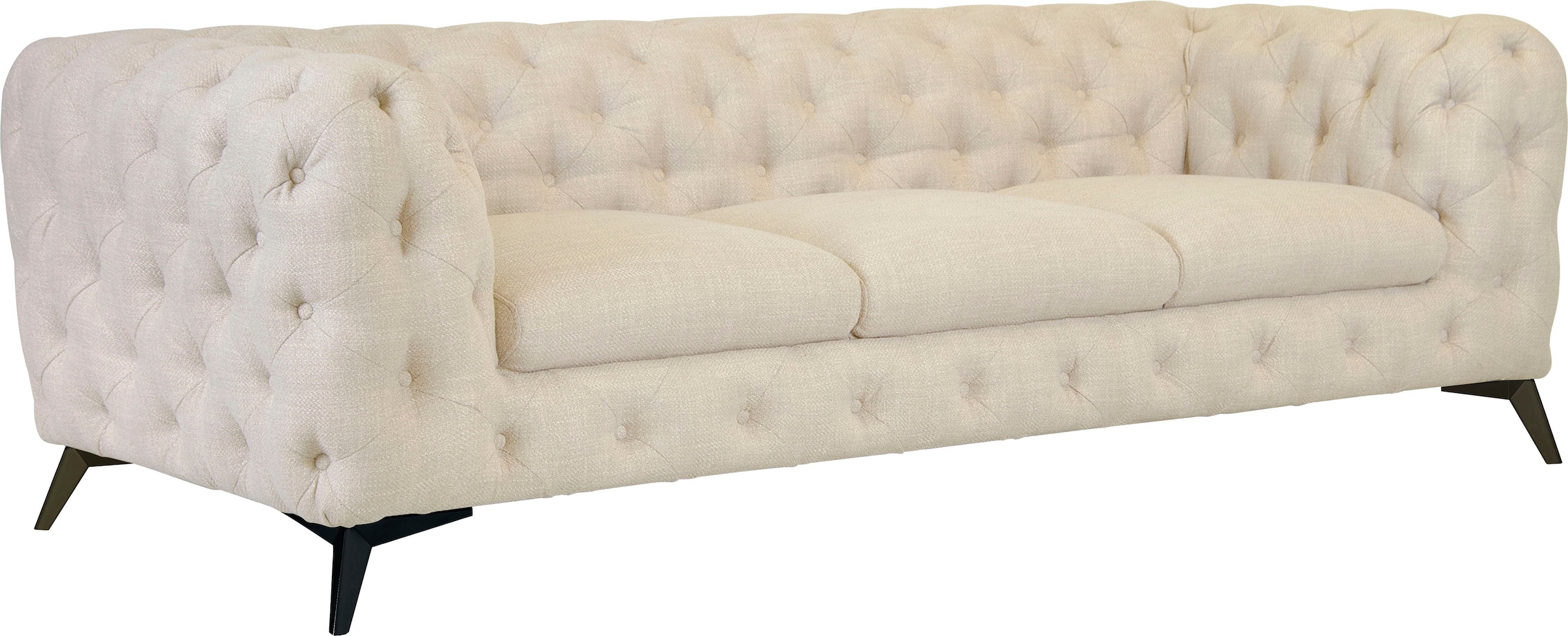 Leonique Chesterfield-Sofa »Glynis«, aufwändige Knopfheftung, moderne Chesterfield Optik, Fußfarbe wählbar