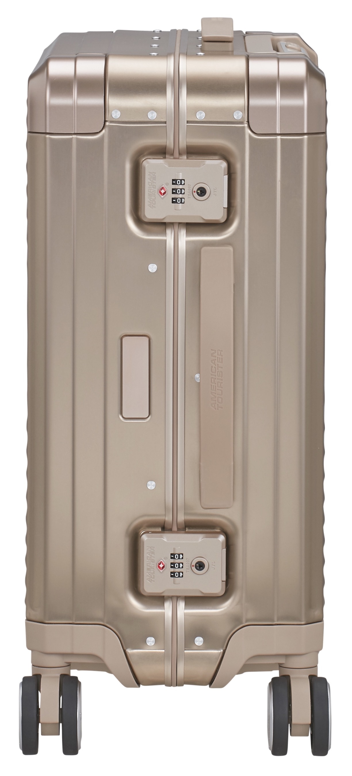 American Tourister® Hartschalen-Trolley »SOUNDBOX ALU, verschiedene Größen und Farben«, 4 Rollen, Hartschalen-Koffer zwei TSA-Schlösser Aluminium-Koffer