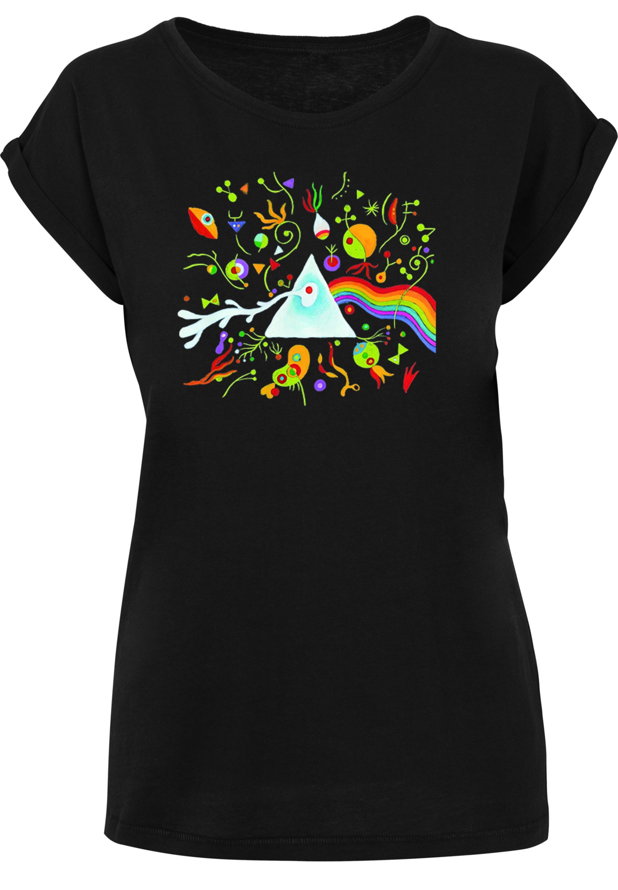F4NT4STIC T-Shirt »Pink Floyd Miro 70s Prism Psychedelic Logo«, Damen,Premium Merch,Regular-Fit,Kurze Ärmel,Bandshirt