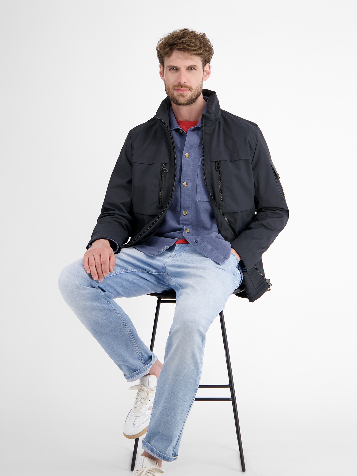 LERROS Outdoorjacke »LERROS Shell-Blouson mit Kapuze«, mit Kapuze, Wasser- und windabweisend, atmungsaktiv
