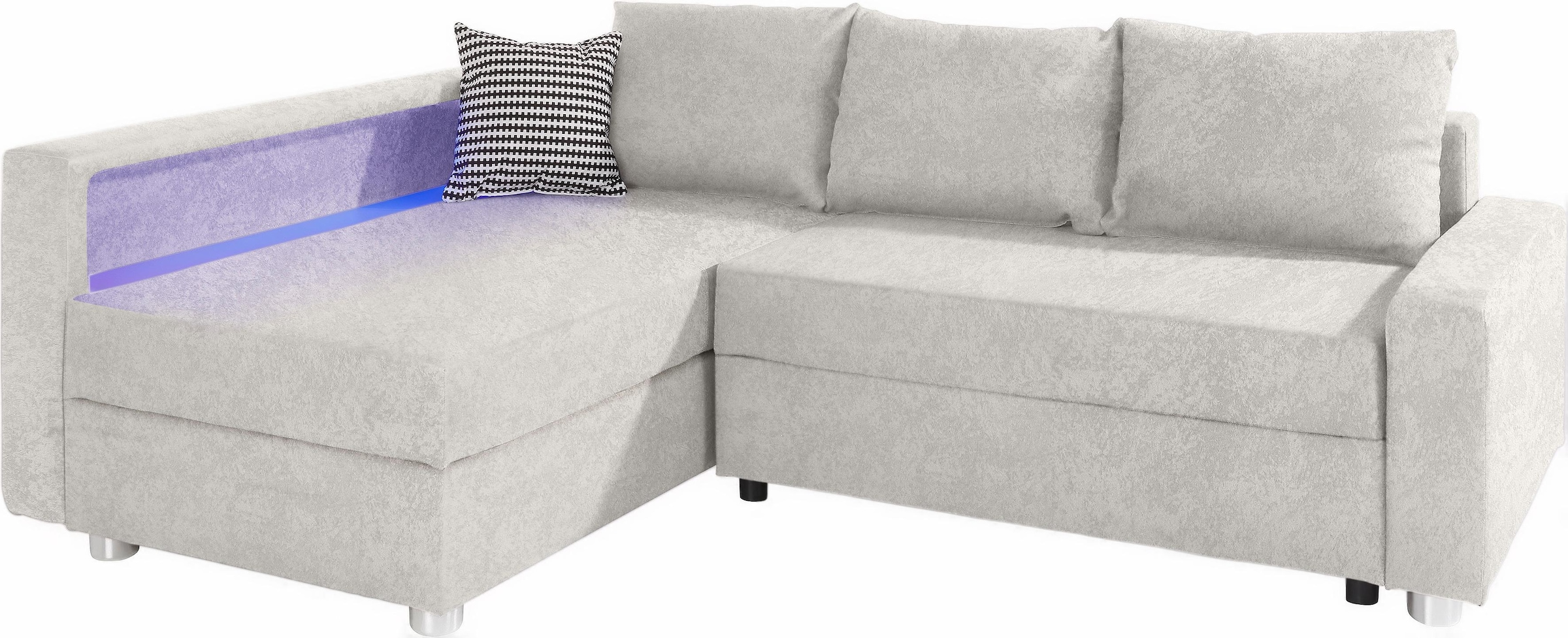 COLLECTION AB Ecksofa »Relax L-Form«, inklusive Bettfunktion, Federkern, wahlweise mit RGB-LED-Beleuchtung