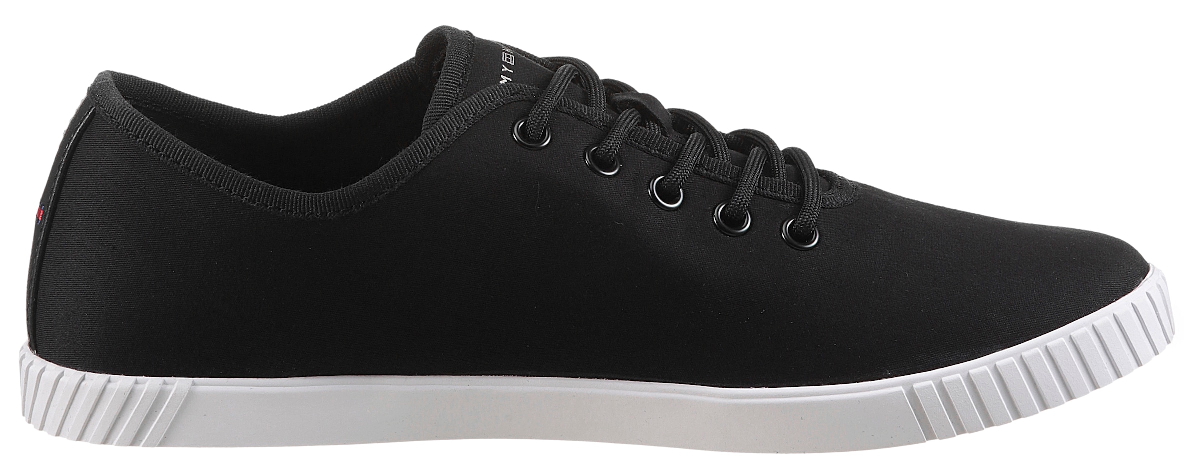 Tommy Hilfiger Sneaker »CANVAS LACE UP SNEAKER«, Freizeitschuh, Halbschuh, Schnürschuh mit gestickter Logoflagge
